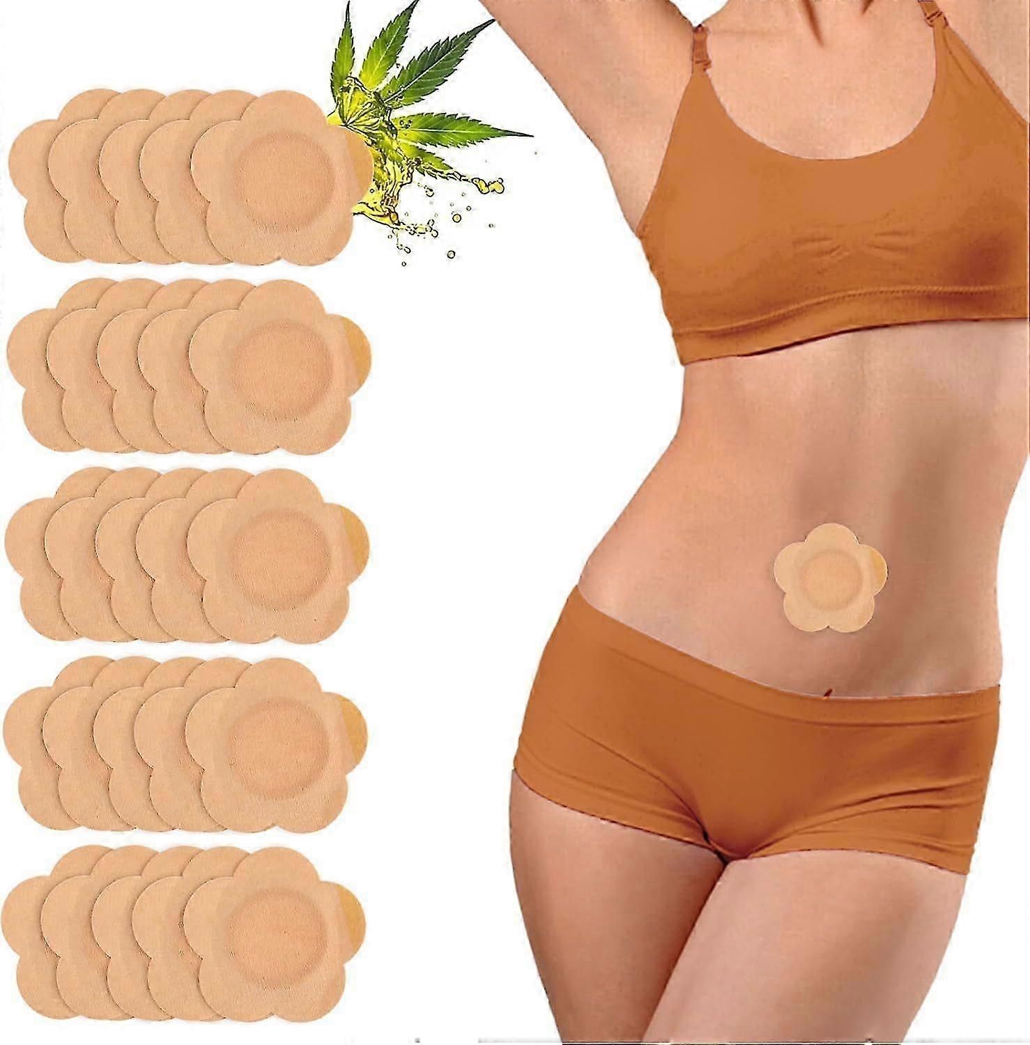 2025 أحدث طراز 20 قطعة تغليف زيت الخروع ، زهور ذاتية اللصق قطن زر البطن C