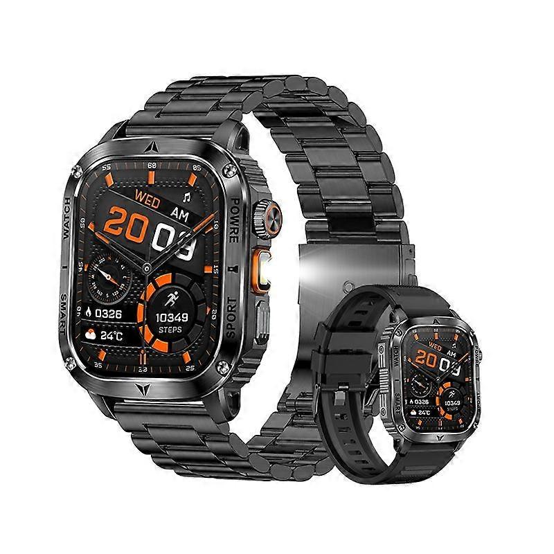 AK80 Smartwatch Flashlight 400mAh Large Battery Chronus with Heart Rate Monitor (Chronus Black)