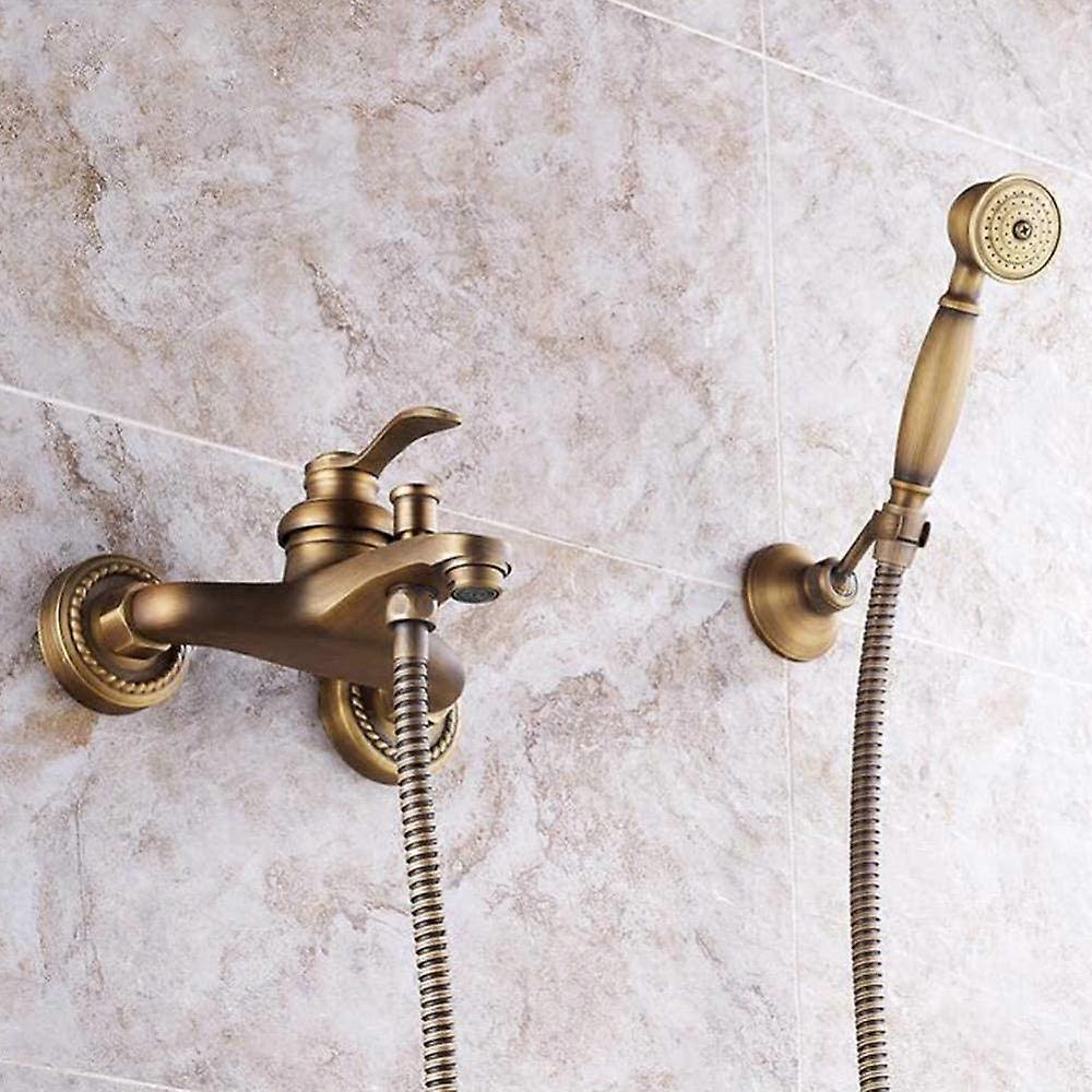 Shower System Copper Antique Finish European Style Simple Shower Set
