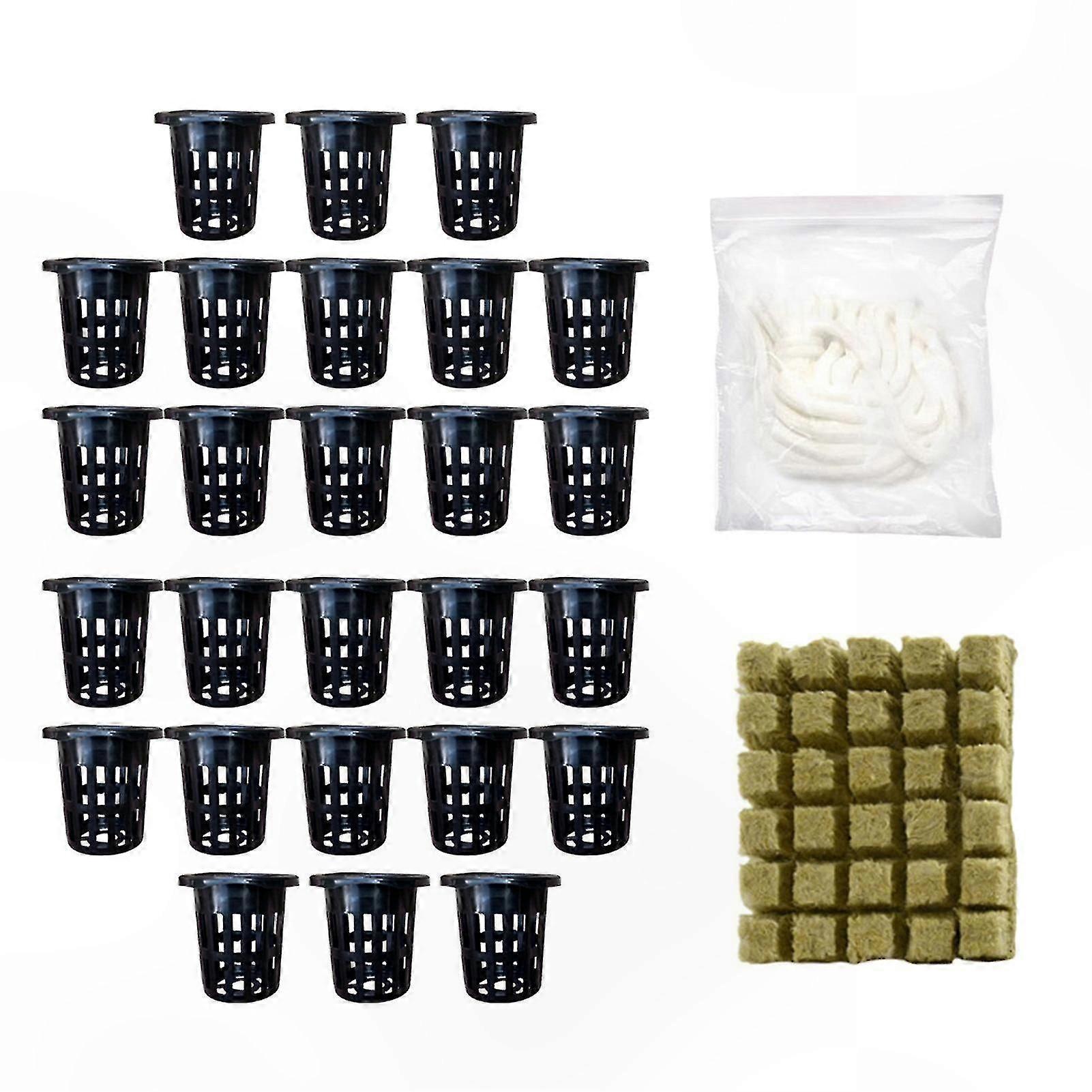 50-Pack Garden Mesh Pots, Slotted Net Cups for Hydroponics and Planting