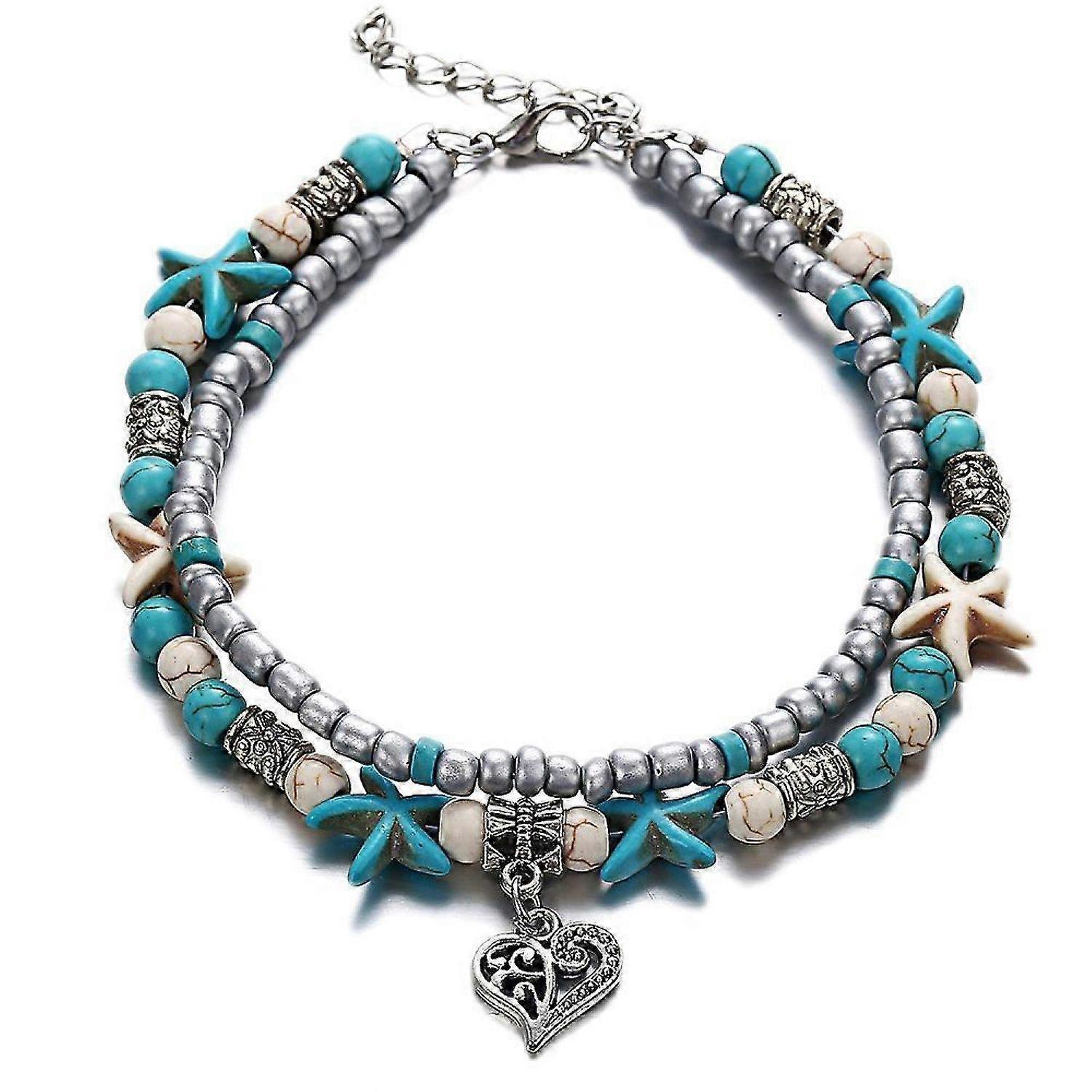 Synthetic Turquoise Beach Anklet -HK908