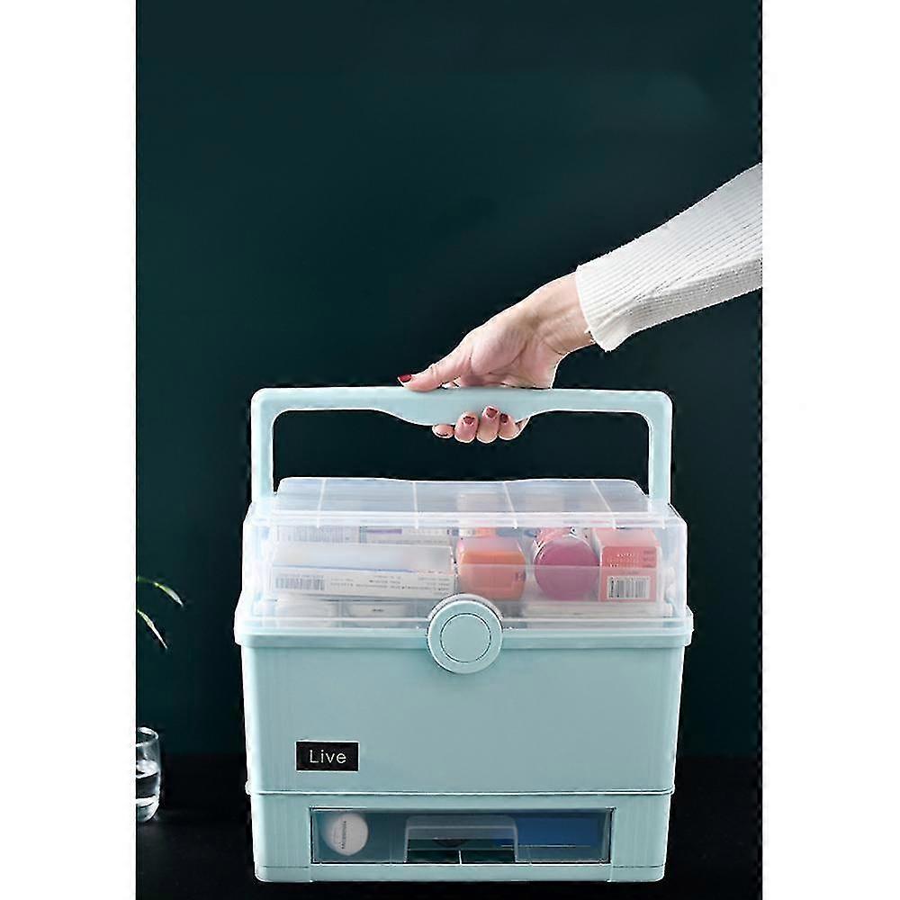 Homemiyn Portable Multifunctional Medicine Storage Box Pillboxes Large Capacity Portable Home