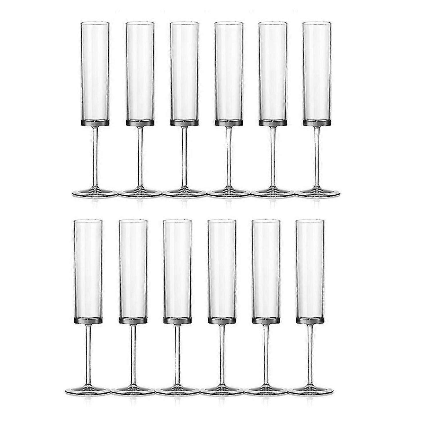 6 OZ Square Champagne Glasses Stemmed Coupes Transparent