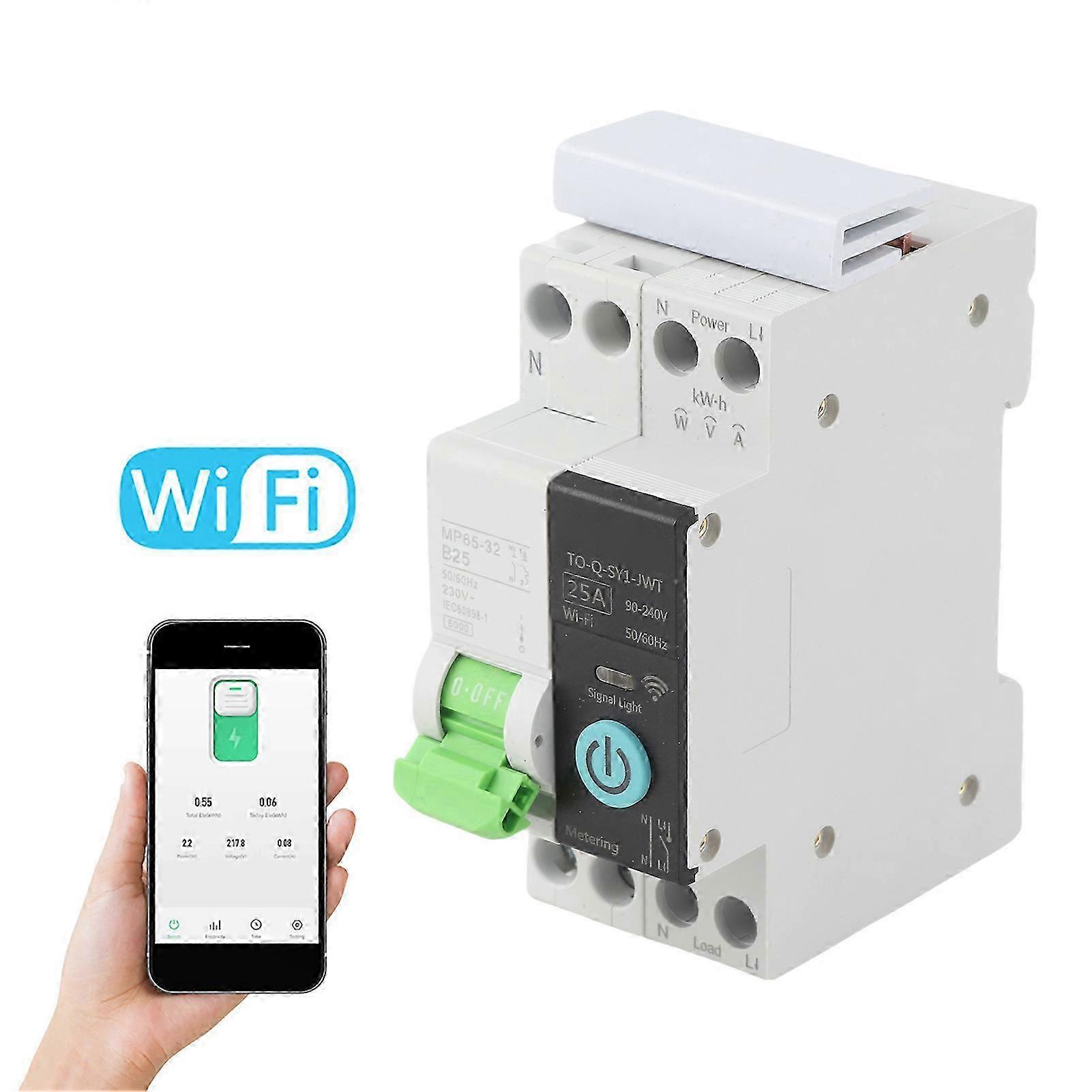2025 Tuya Wifi Intelligent Circuit Breaker Wireless Remotes Control Mobilephone APP Remotes Viewing Intelligent Home Equipment Timing Countdown Loop T