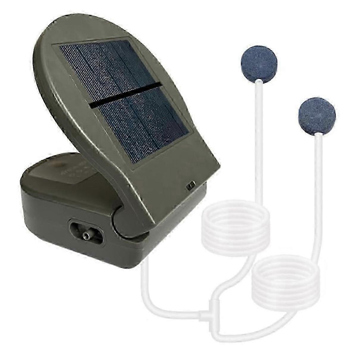 Solcellsdammsluftare Luftsyrepump Hopfällbar solcellsvattenluftpump