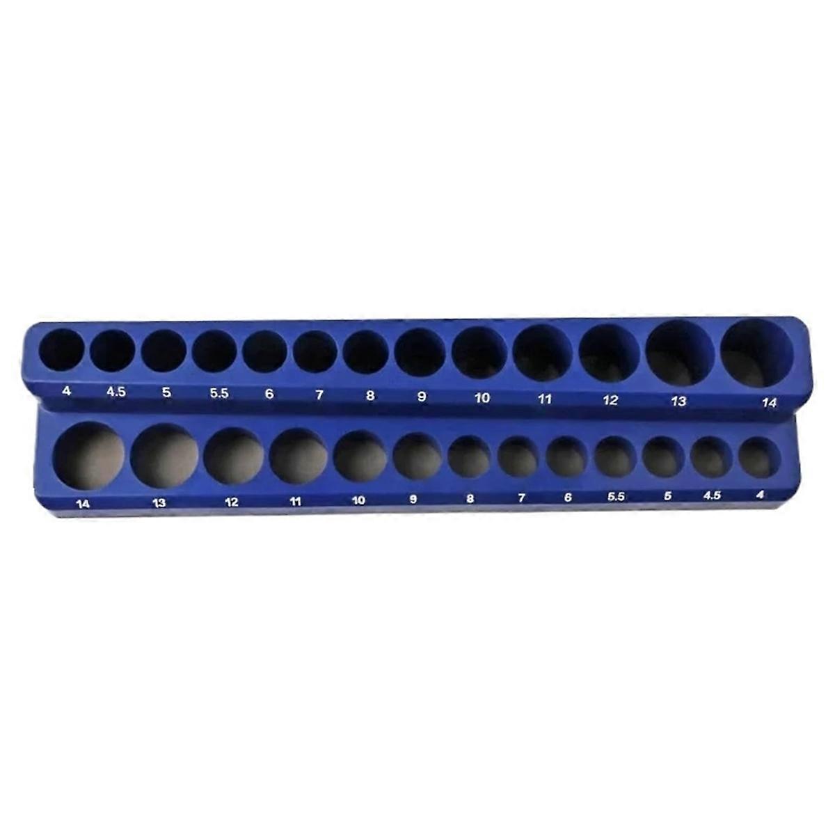 1/4Inch Drive 26pc Magnetic Socket Holder Metric 13 Deep 13 Shallow Magnetic Plastic Sleeve Holder Sleeve Storage Rack