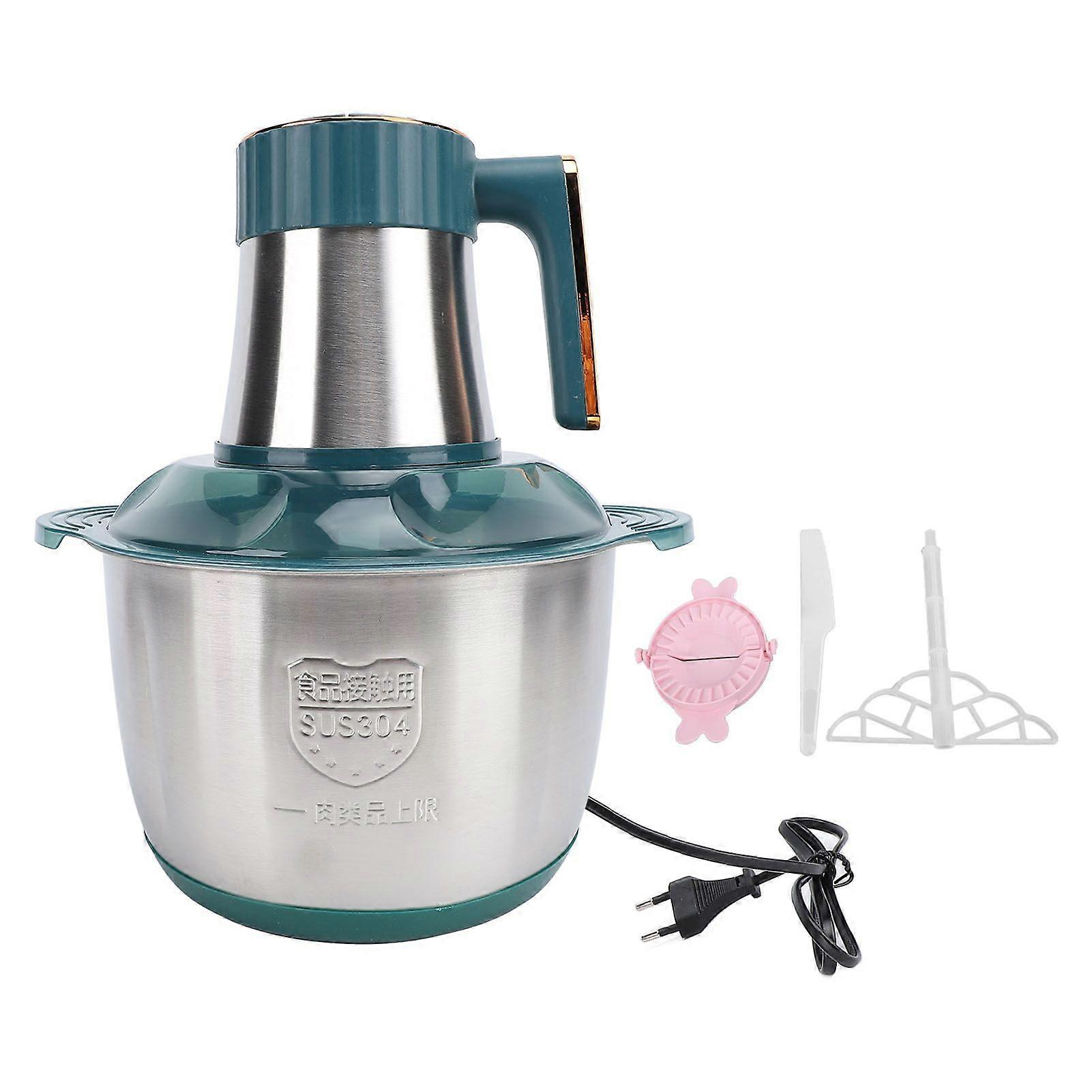 Electric Meat Grinder 500W 5L Stainless Steel Multifunctional Food Processor Meat Blender for Vegetables Fruits and Nuts Green EU Plug 220V