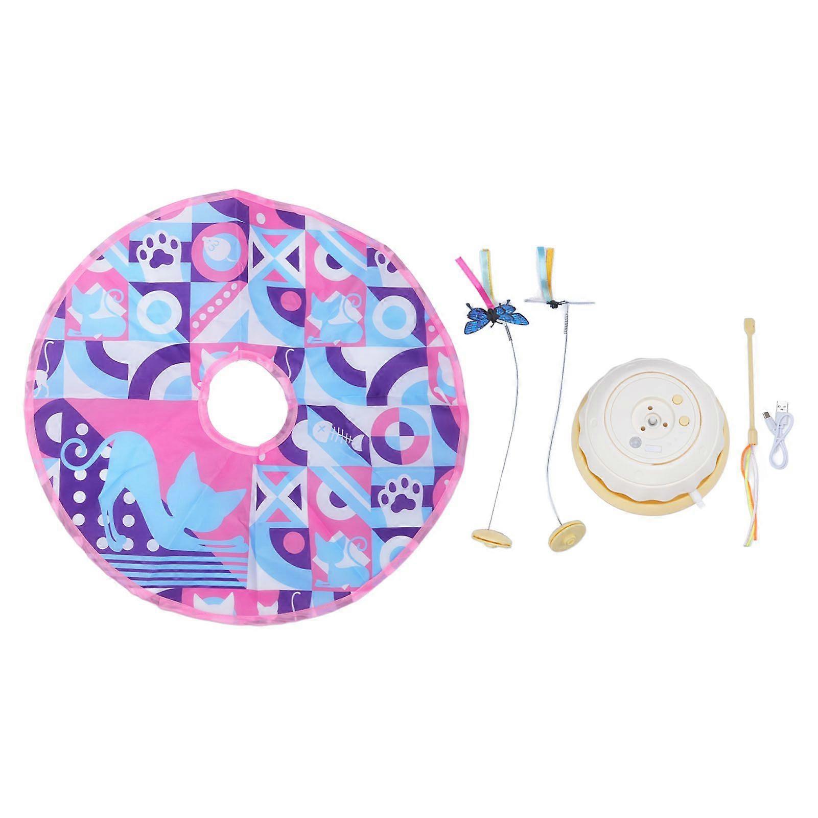 Interactive Cat Toys Funny 360 Degree Rotation Turntable Self Entertainment Hide and Seek Cat Toy for Indoor Exercise Style 2