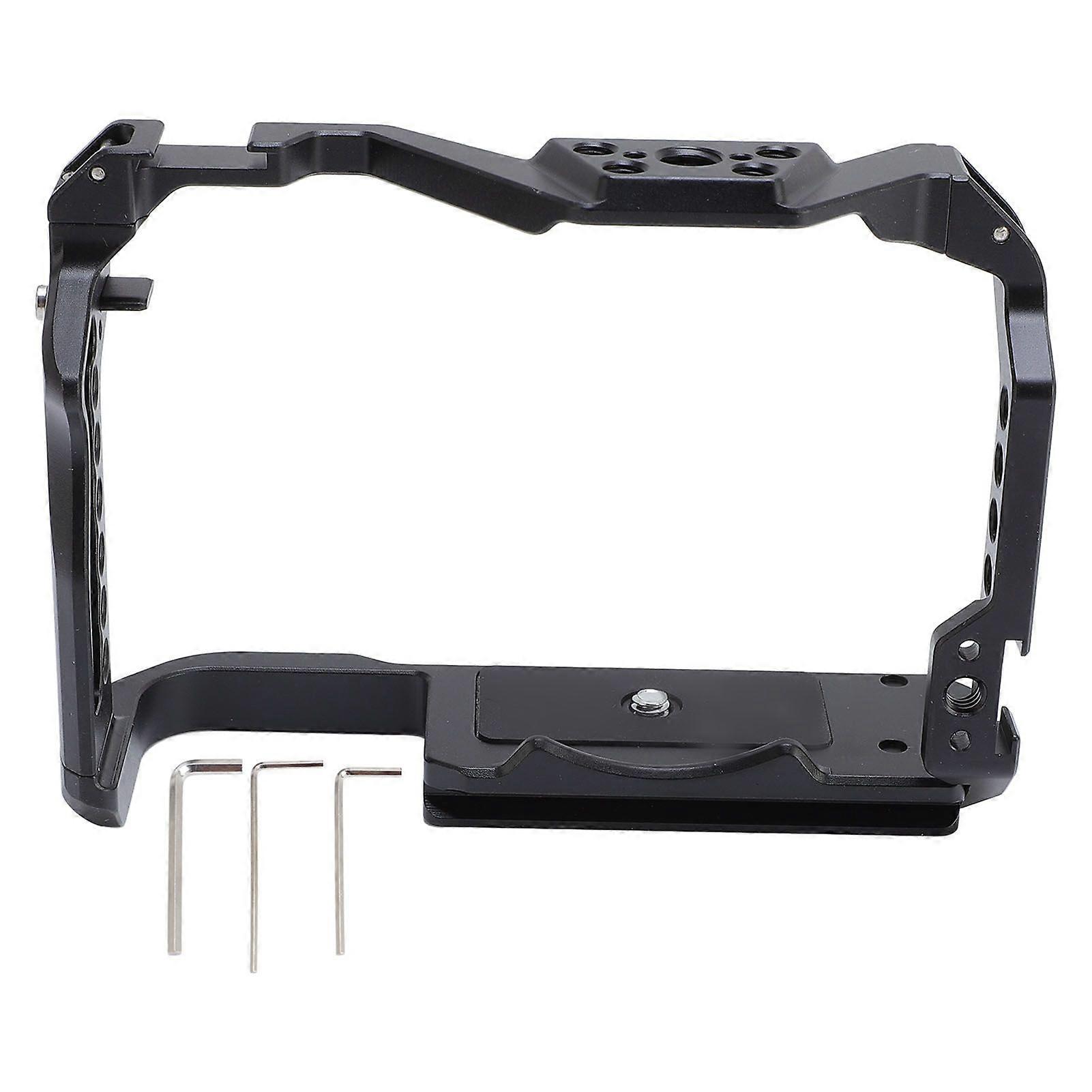 Camera Cage for R8 Camera Frame Rig with for Arca Base Cold Shoe Strap Slot 1/4 3/8 in Screw Holes for Vlog Video Recording