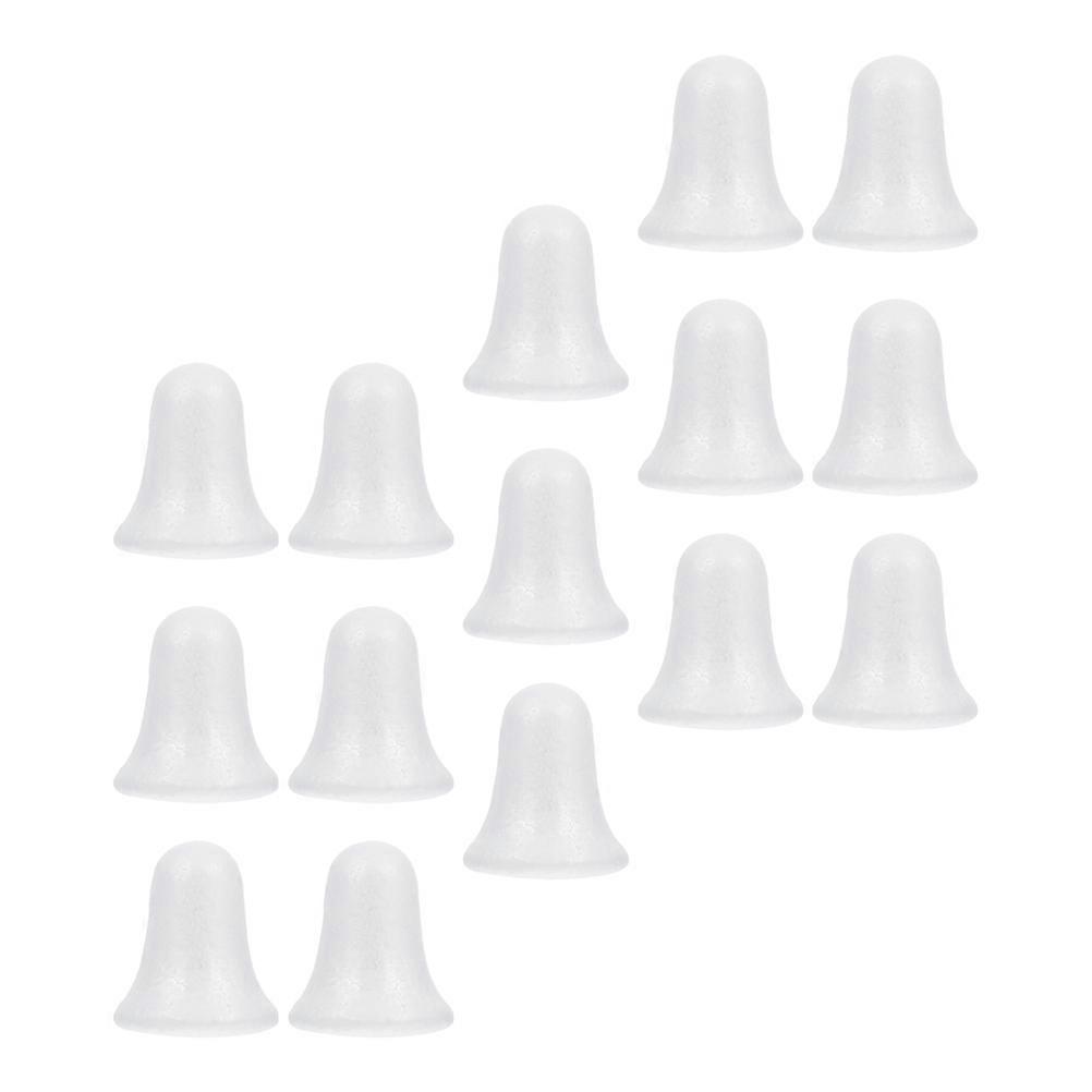 Christmas Hanging Ornament Bell Shape Pendant for DIY Use 15Pcs White Foam