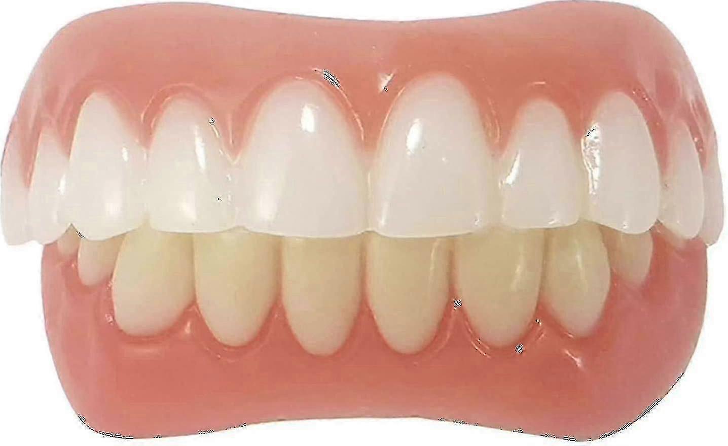 Upper and Lower Veneer Dentures for Men and Women - Natural Shade Fake Teeth for Home Use