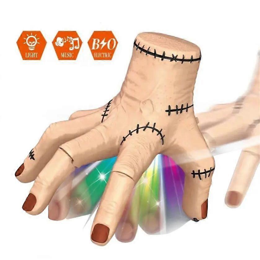 Halloween Style Animatronic Crawling Hand Light-Up Music Halloween Prank PVC Toy Perfect for Party Scares