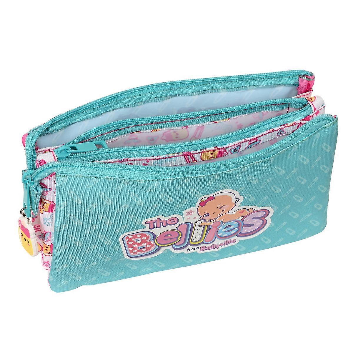Triple Carry-all The Bellies Purple Turquoise White 22 x 12 x 3 cm