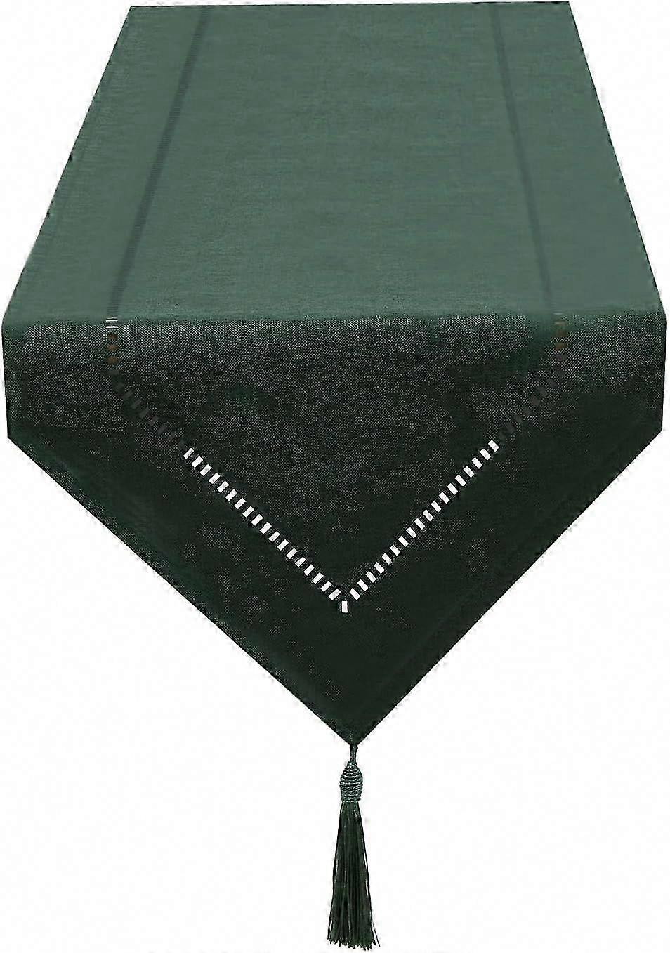 2025 Latest Dark Green Table Runner 12x59 Inch, Solid Color Modern Table Cover for Dining Table