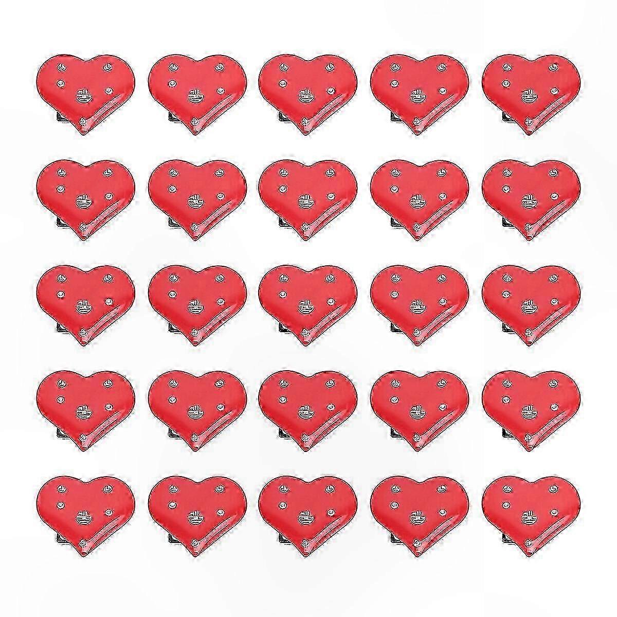 25 Adet LED Kalp Broş Pimi - Kadınlar ve Erkekler için Dekoratif Aydınlık Yaka İğnesi