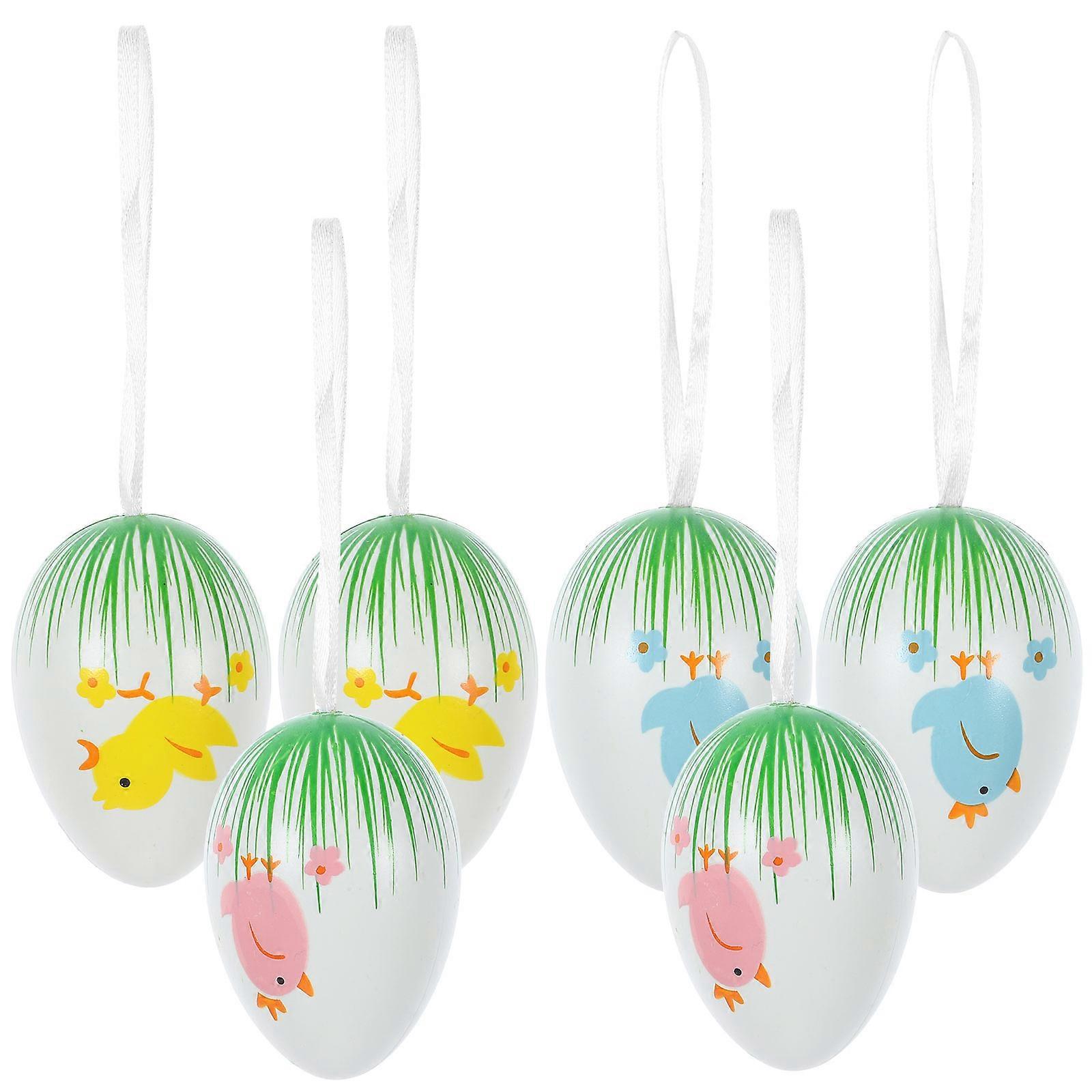 Easter Egg Hanging Decorations for Festival with Plastic Material 24Pcs