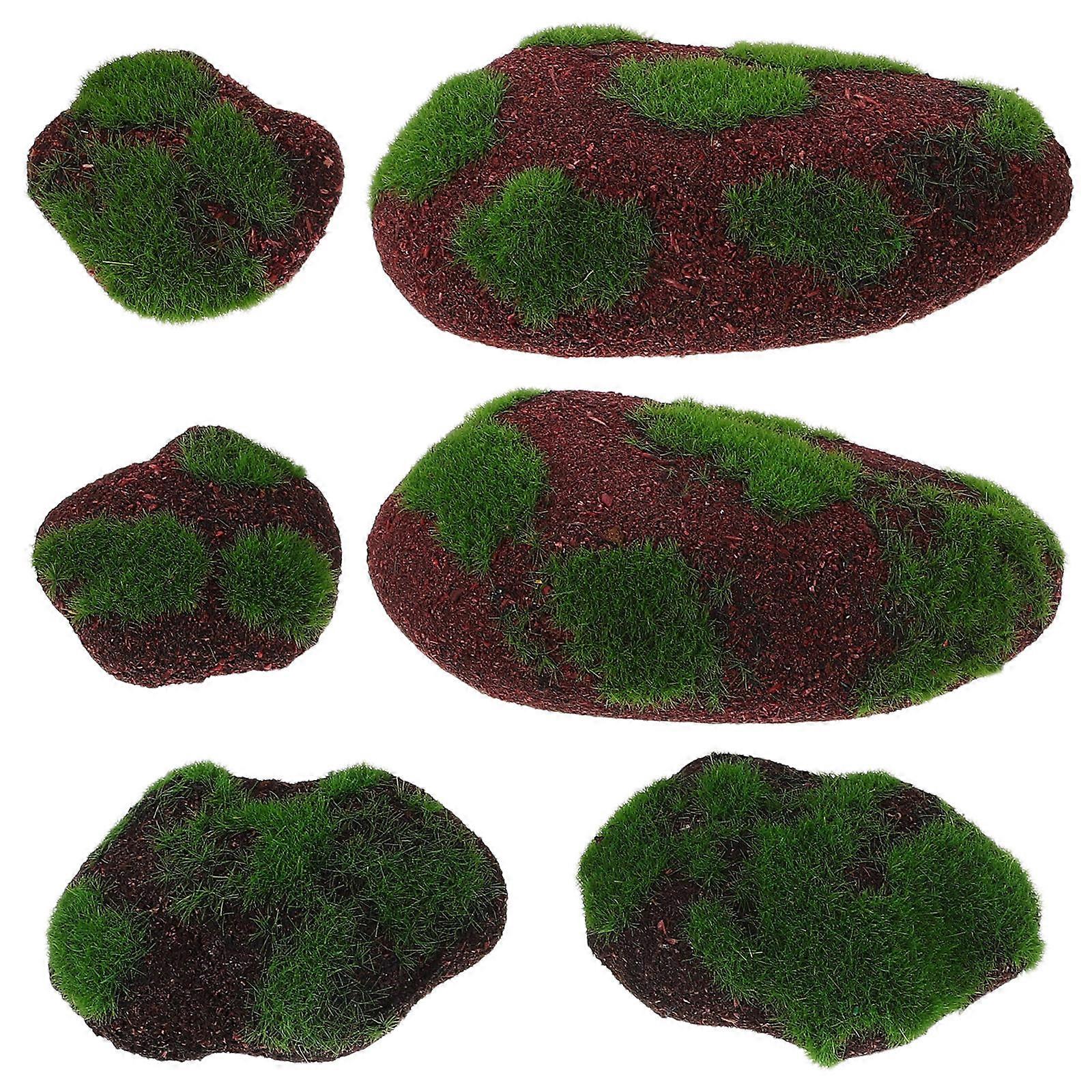 Artificial Moss Stone Aquarium Decoration for Crafting 18Pcs