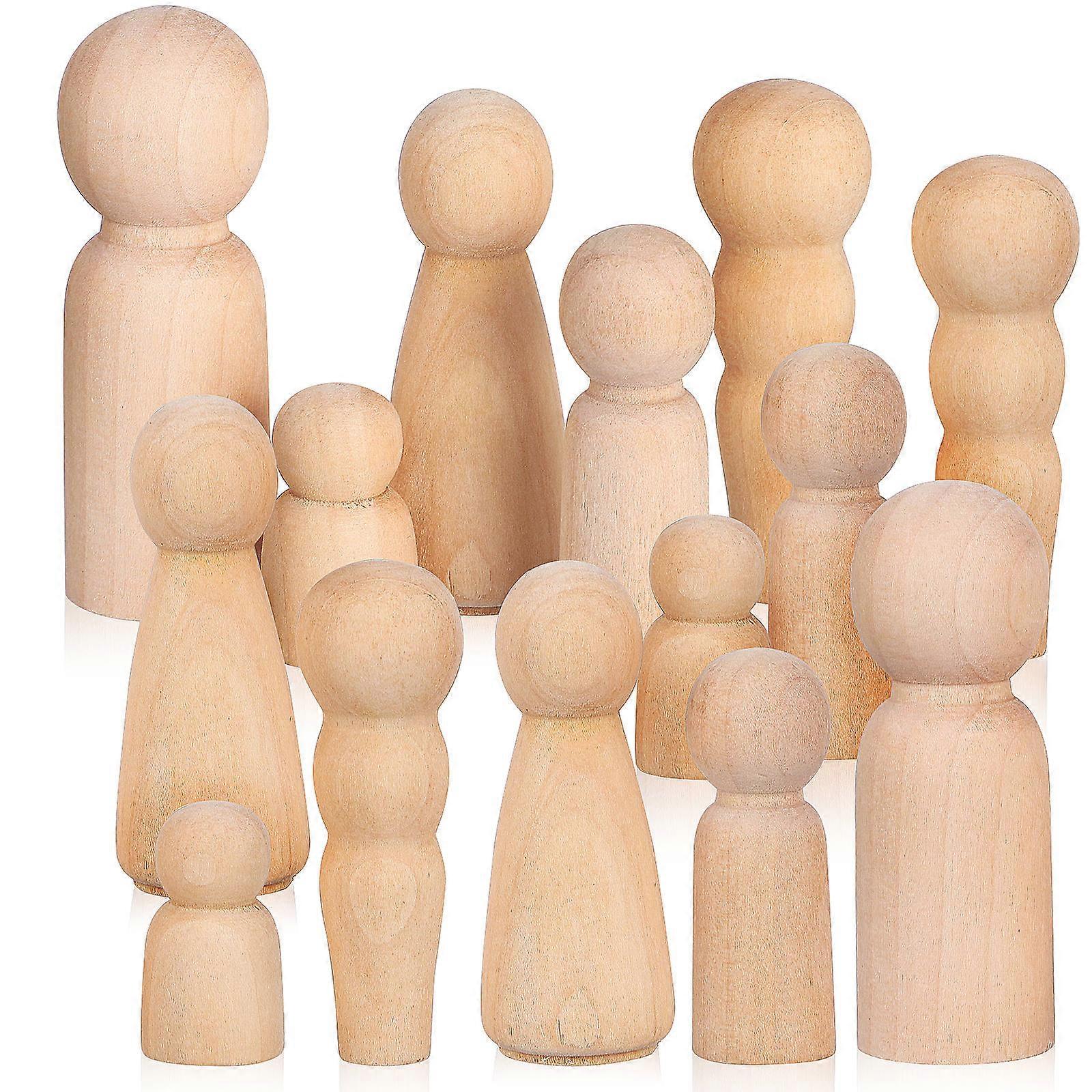 Wooden Peg Dolls Blank for Decoration 200Pcs Unfinished Peg People