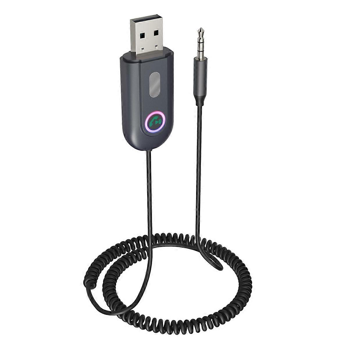 AUX to Bluetooth 5.3 Adapter for Car, Bluetooth Receiver USB 2.0 to 3.5mm Jack Kit for Car Audio/Hom