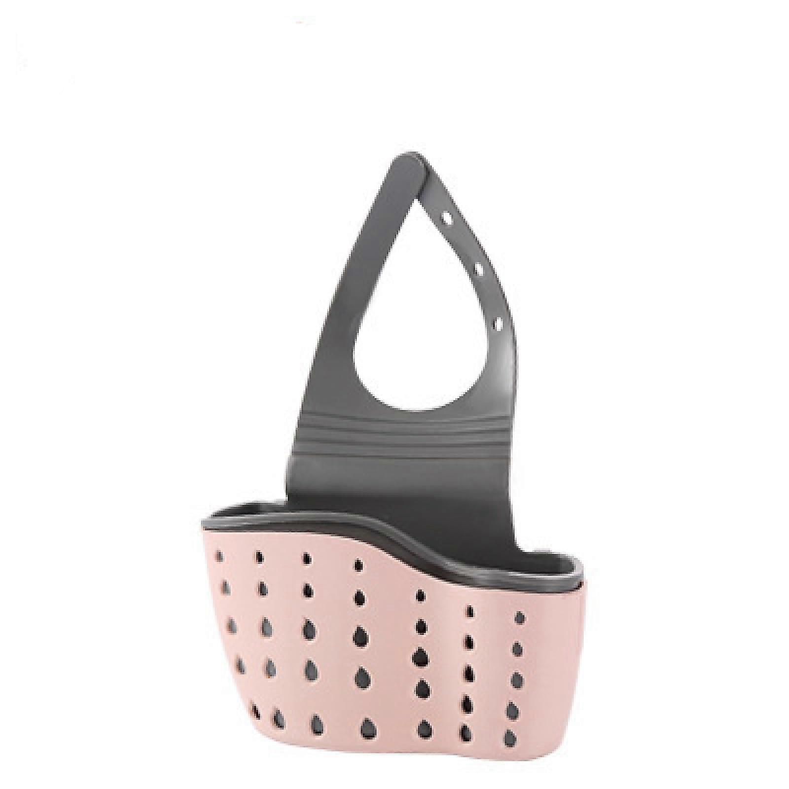 Drain Storage Basket 35 Model, Pink, Sink Drain Rack, Sponge Storage Organizer, Hanging Bag, DualPurpose Sundries