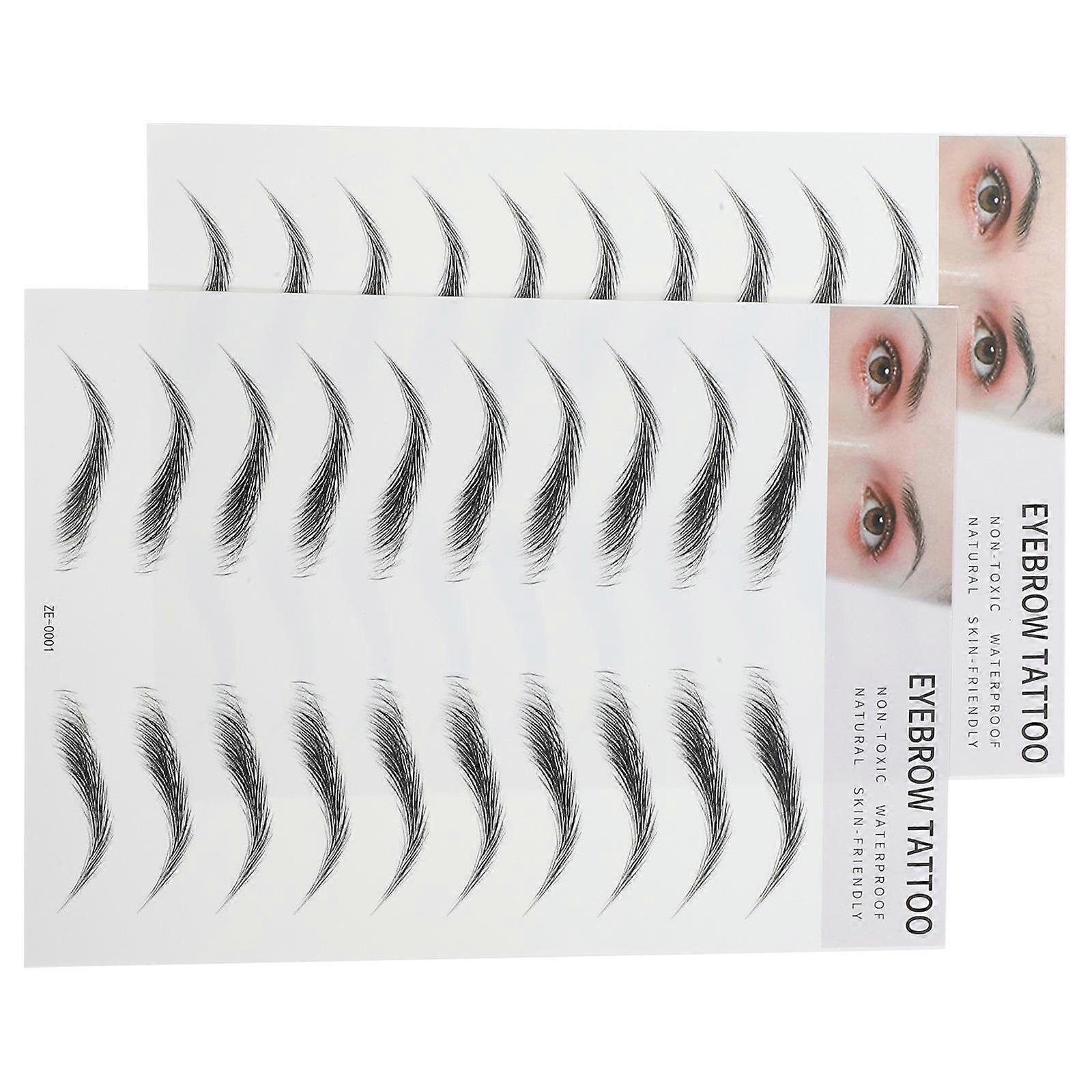 Imitation Eyebrow Stickers Eyebrow Tool for Men Women Daily Use Black 10 Pcs Temporary Eyebrow Application