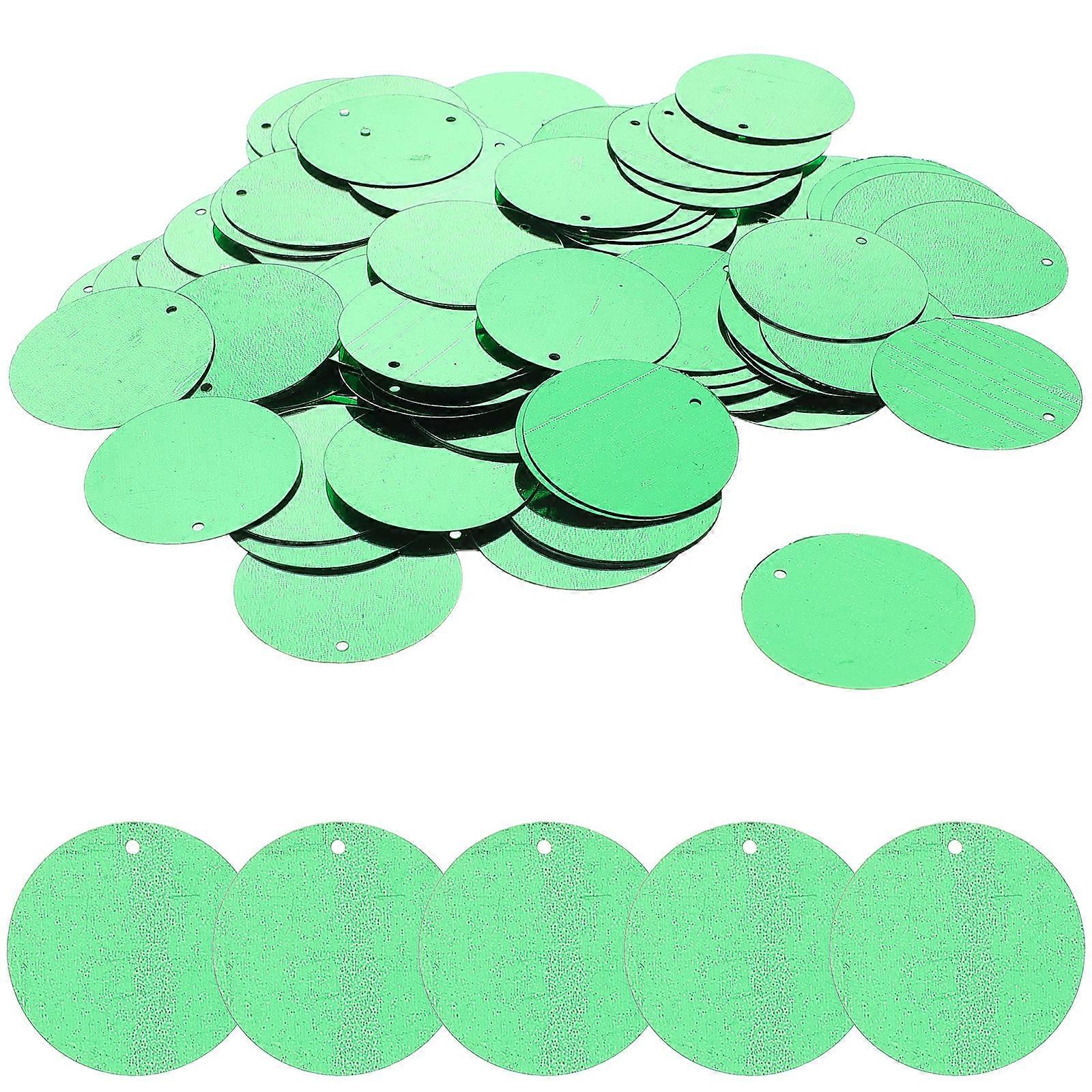 Loose Sequins Round PVC Green Sequins for Sewing with 200Pcs for Crafts
