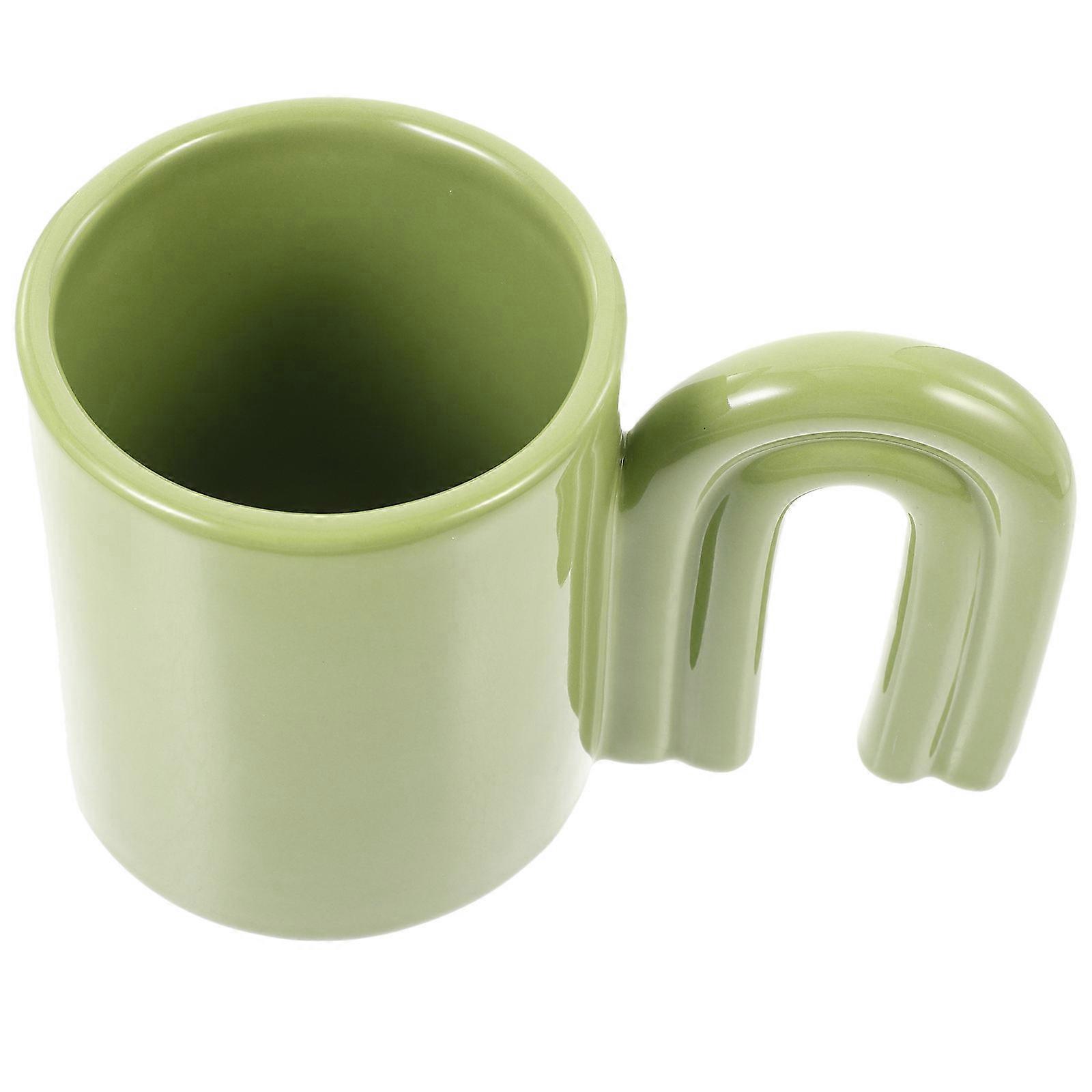 Ceramic Cup 2Pcs Large Milk Mug Drinking Cup Suitable For Home Office And Cafe Featuring Arch Handle Design