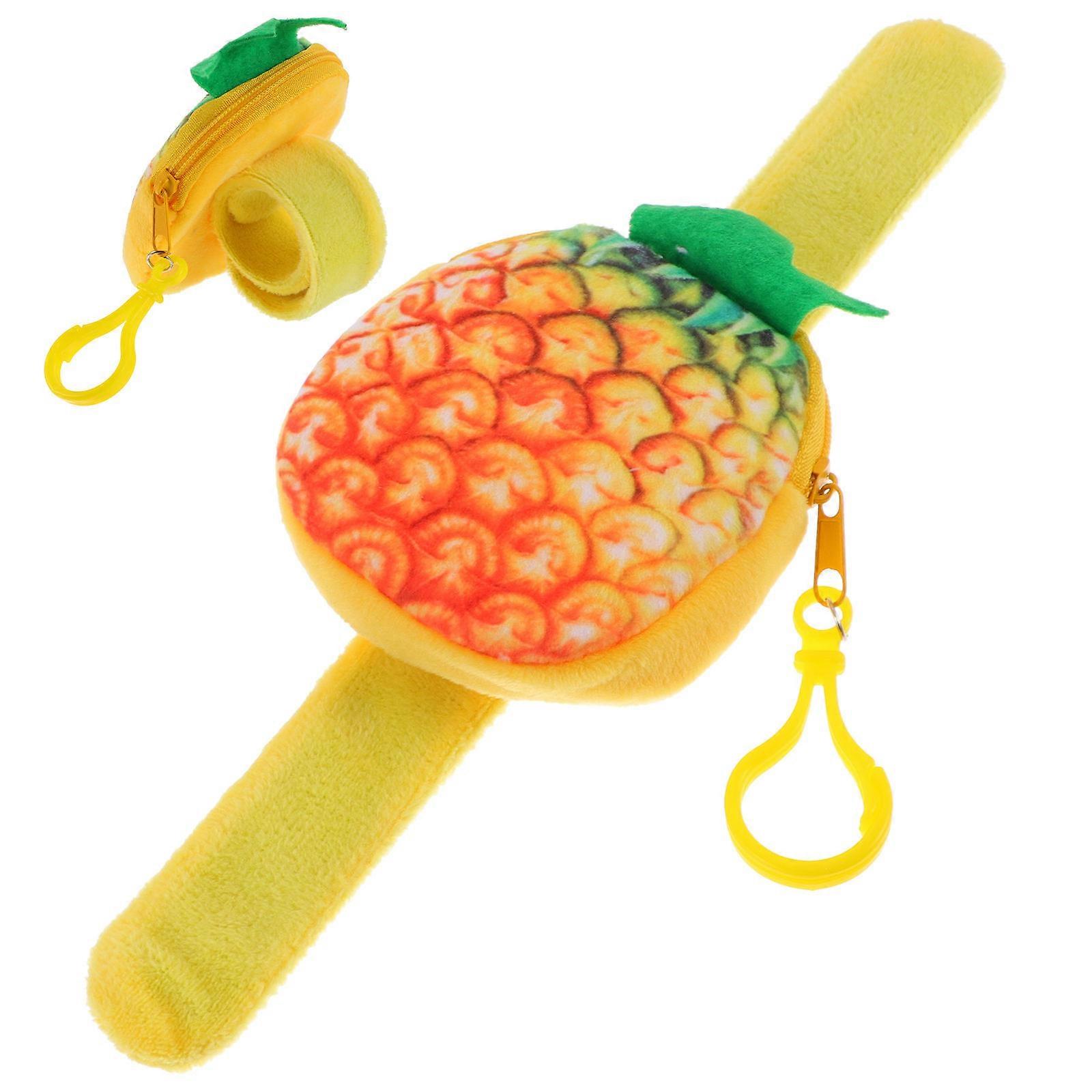 Pineapple Shaped Slap Bracelet Wearable Party Accessory Comfortable Yellow Plush 1Pack