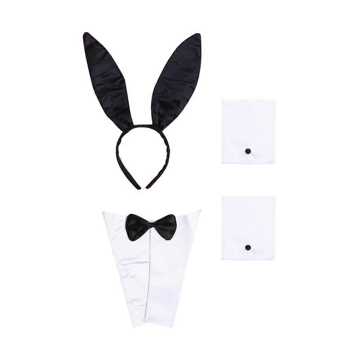 סט אביזרים לתחפושת ארנב ליל כל הקדושים לילדים ומבוגרים גודל פרטי מתאים לרוב העיצובים המודרניים סט של 4 חלקים