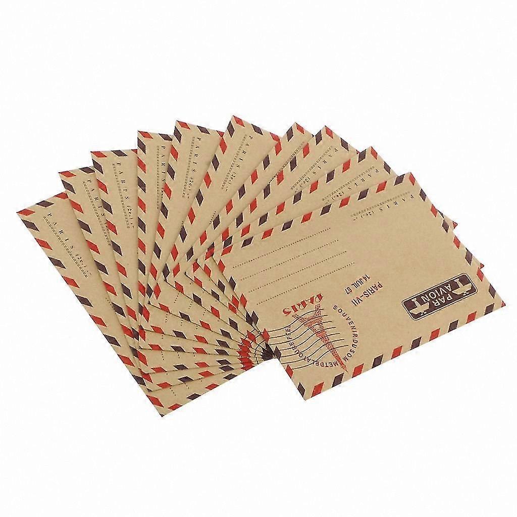 40 Count Vintage Airmail Envelopes in Kraft Paper, 4 Assorted Styles - Random Selection