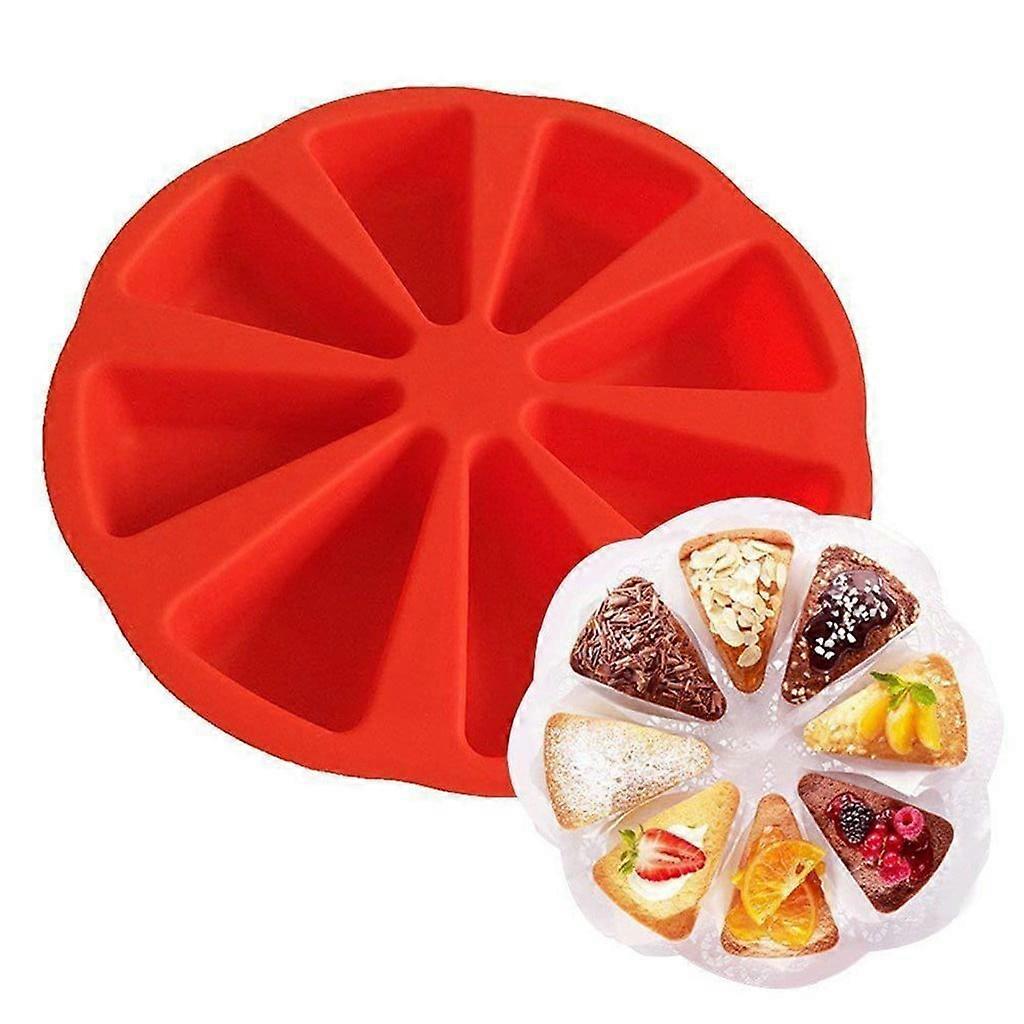 JingChun Scone Pan, 8-Cavity Silicone Triangle Cake Mold for Baking, Nonstick Cornbread Pan, Compatible with Oven, Perfect for Brownies, Muffins,