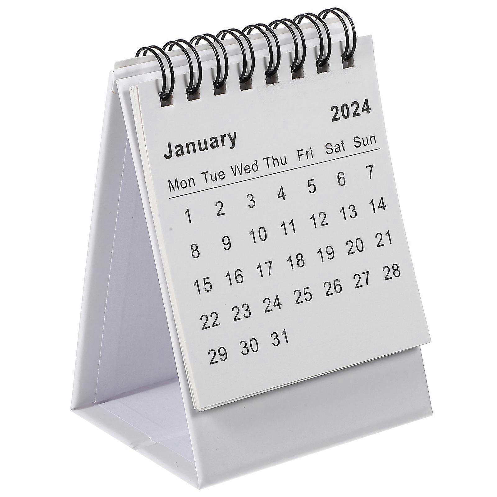 Small Paper Desk Calendar 2024 Office Calendar for Table Use 5Pcs