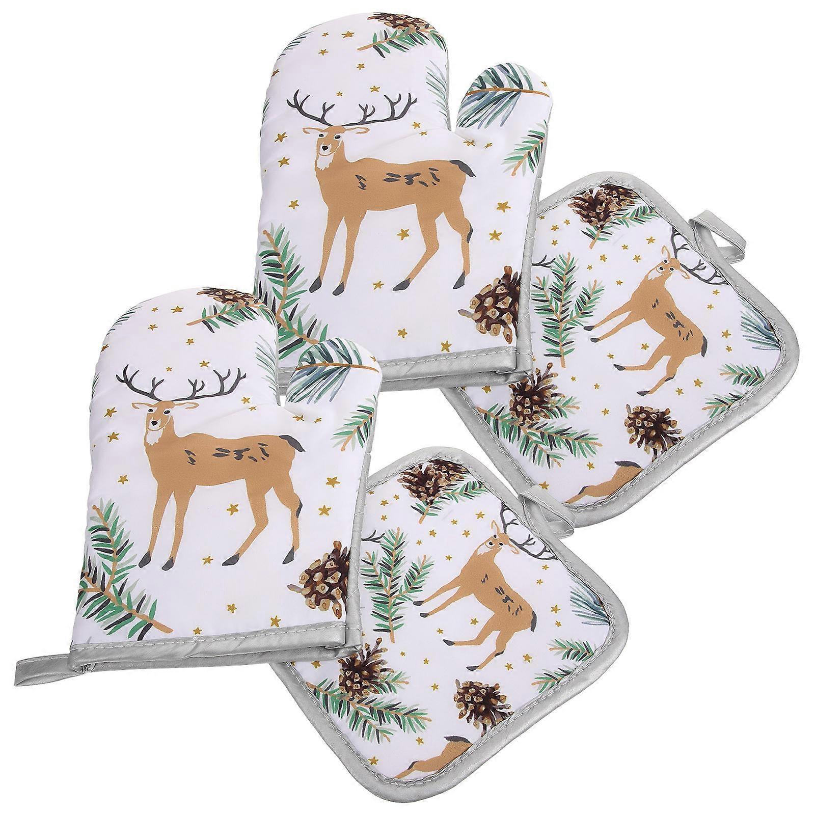 Kitchen Oven Mitt Heat Resistant Glove Set for Baking 6Sets