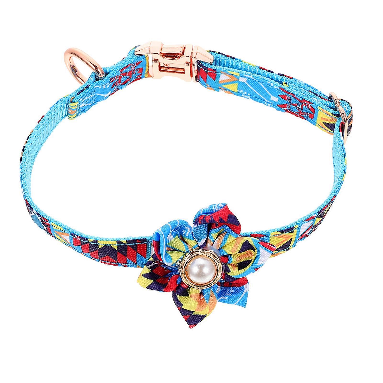 Cat Collar Flower Pattern for Pets 2Pcs Adjustable Ethnic Style Neckwear