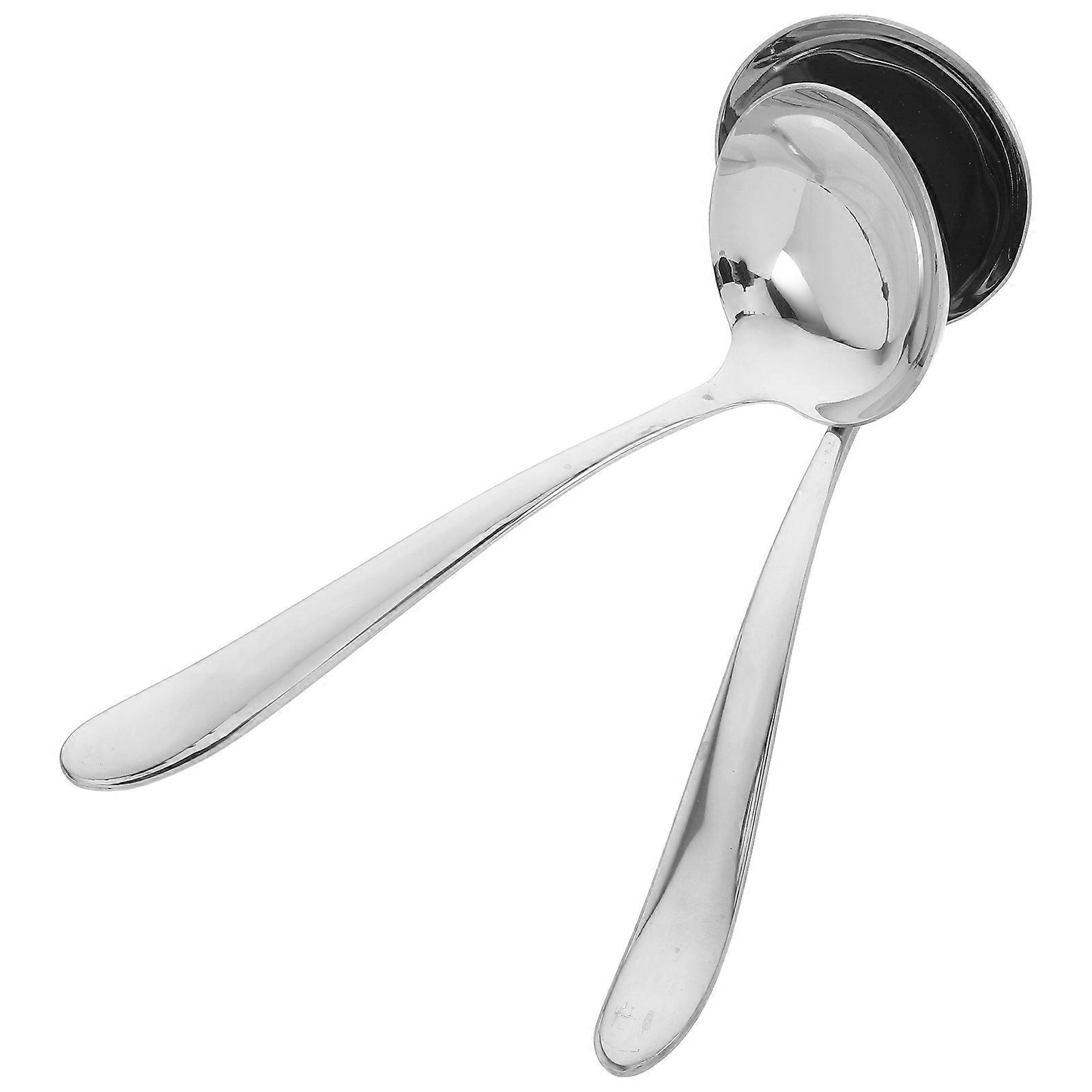 6Pcs Silver Stainless Steel Soup Ladles for Serving Kitchen Use