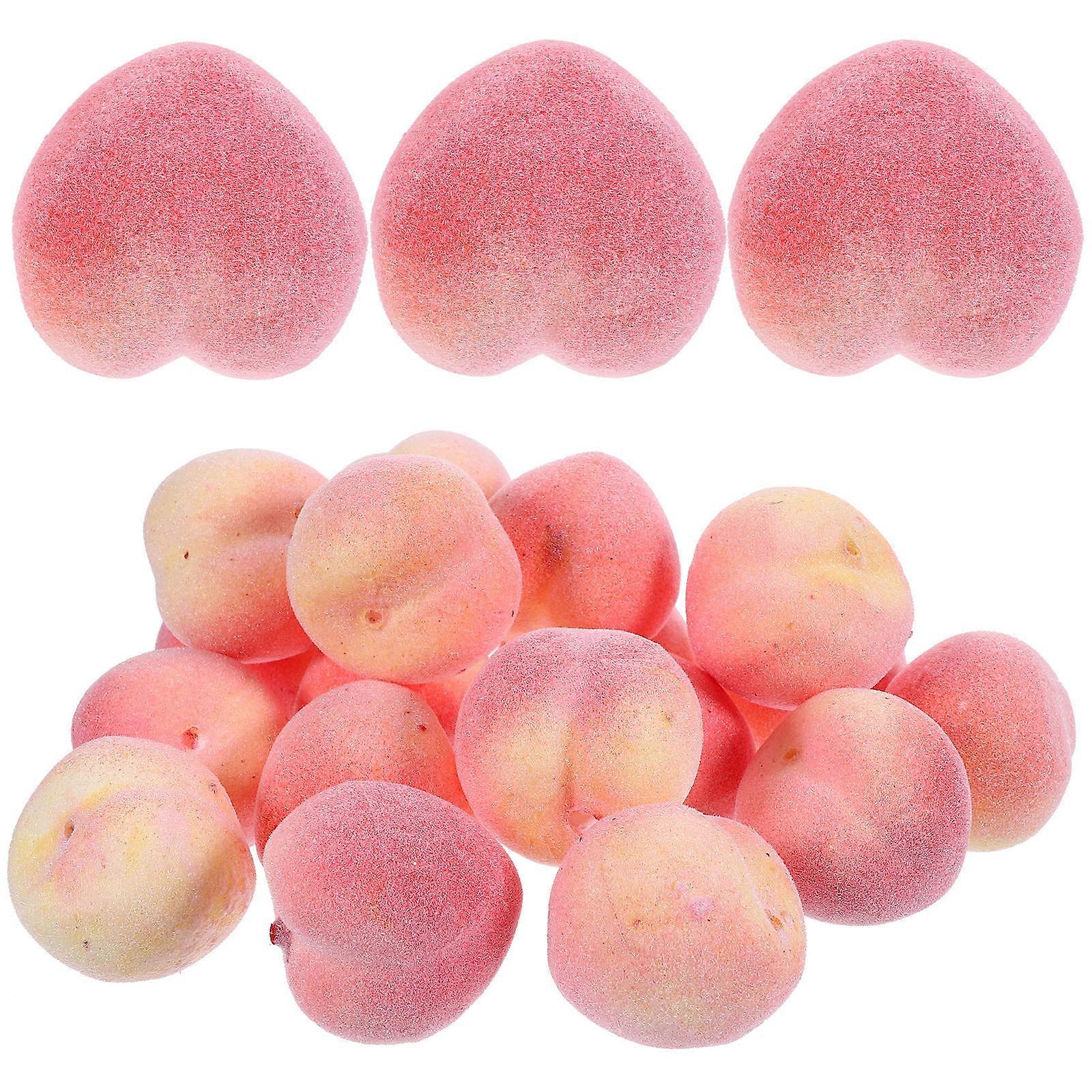 Pink Foam Peach Decor Mini Peach Models for Photo Prop 40Pcs Artificial Fruit