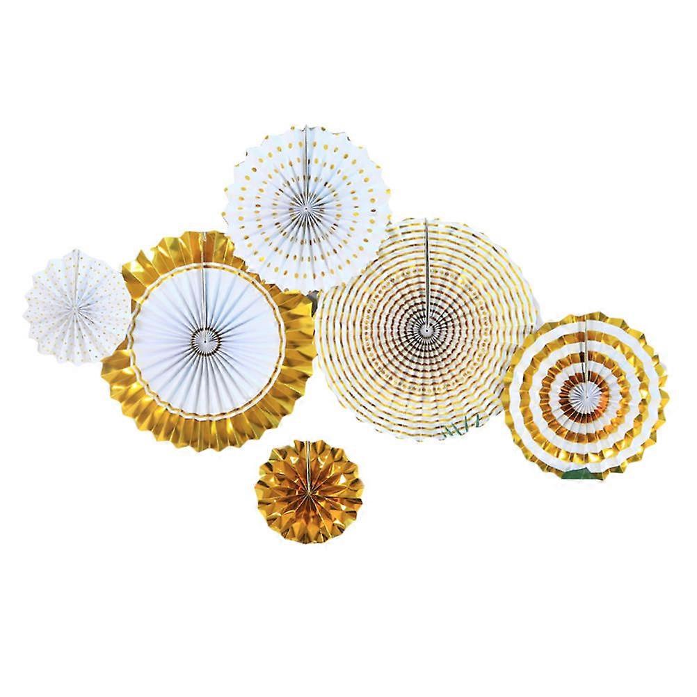 Décoration de fleurs en papier, ensemble d'éventails en papier pour décoration, 6 pendentifs suspendus