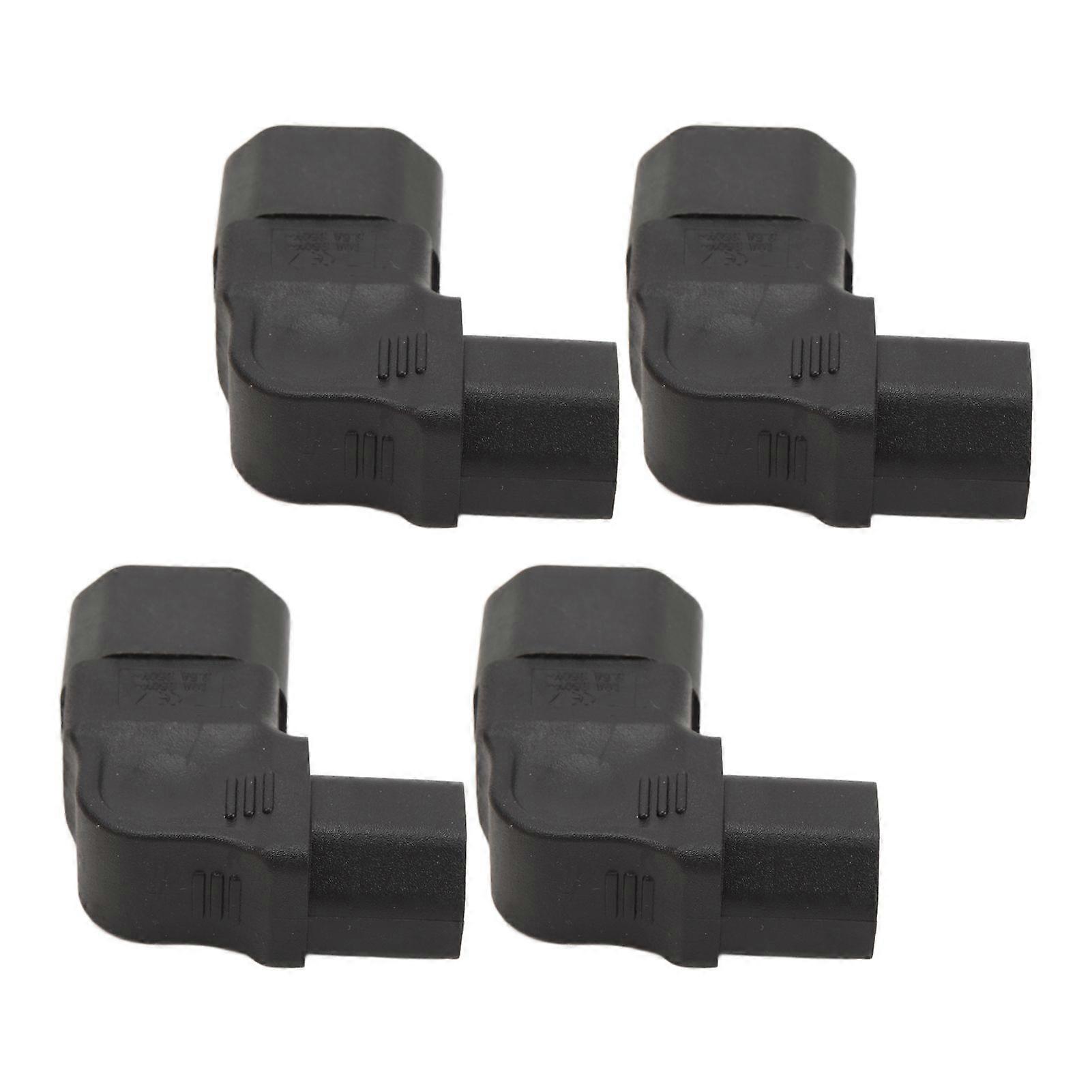 4PCS IEC320 C14 to C13 Power Adapter 2500W C14 Male to C13 Female Right Angled Power Adapter 250V