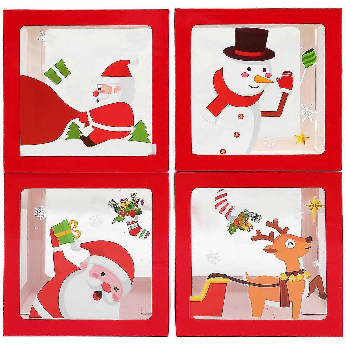 1 Set of Empty Christmas Balloon Boxes with Stickers Xmas Party Decorations