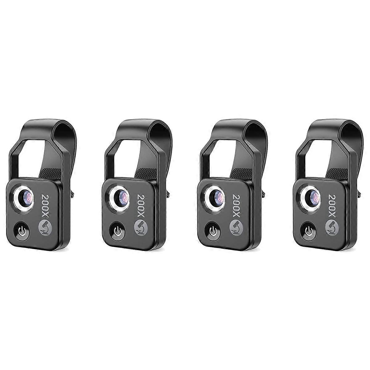 200X Cell Phone Microscope with Window, with Light/Universal Clip