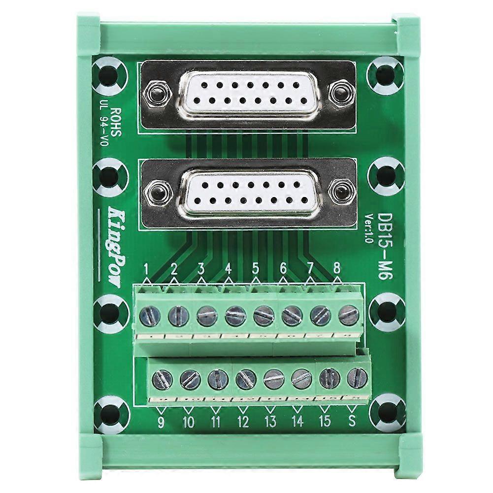 DB15-M6 Double Female Head DIN Rail Mount Interface Module Terminal Block Board Connector