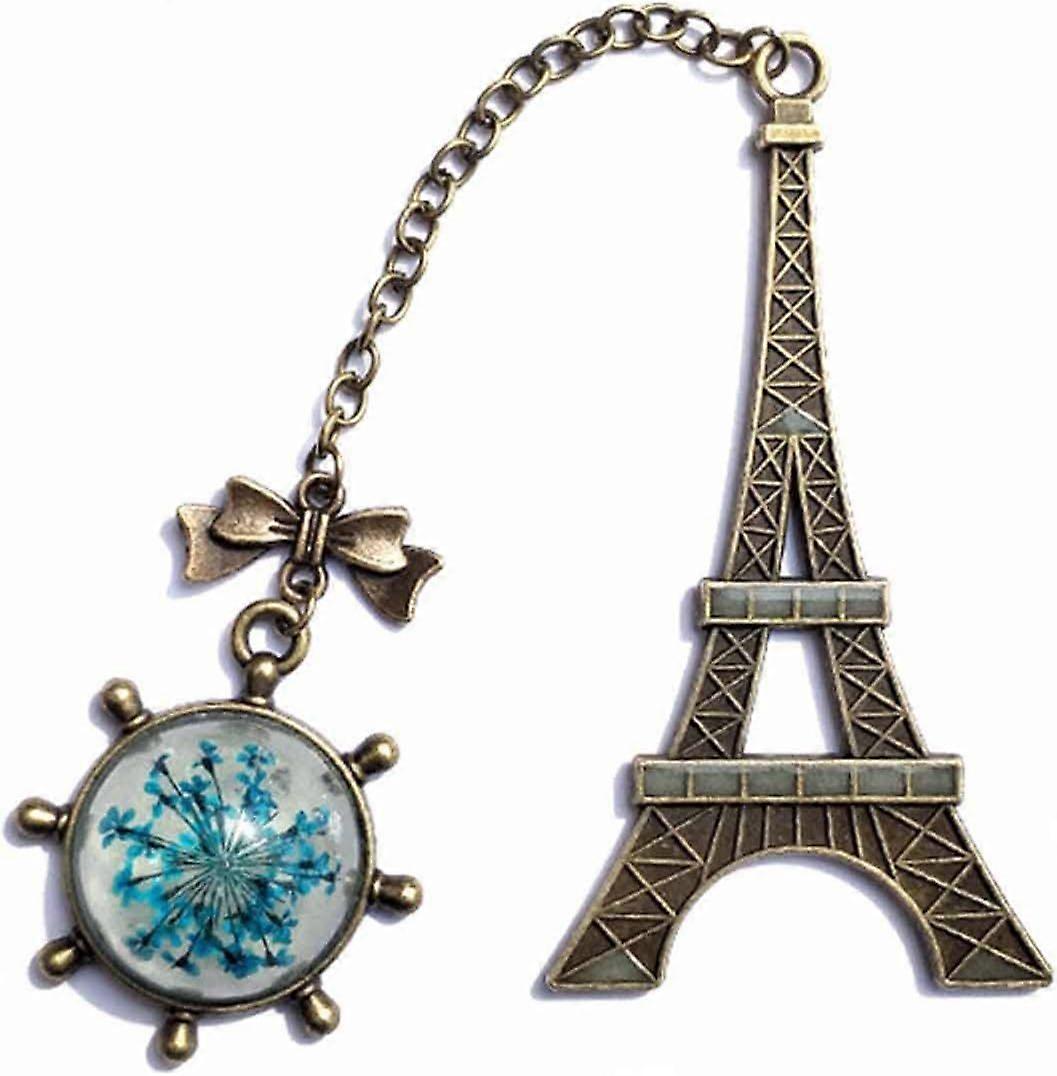Paris Tower Metal Bookmark Luminous Retro Student Bookmark C