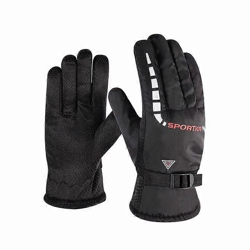 Thick Fleece Lined Winter Gloves For Motorcycle Riding Skiing Windproof Warm