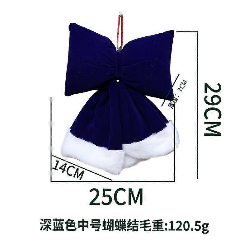 Christmas Decorations Deep Blue Bow Ornaments Cute Tree Hanging Decorations