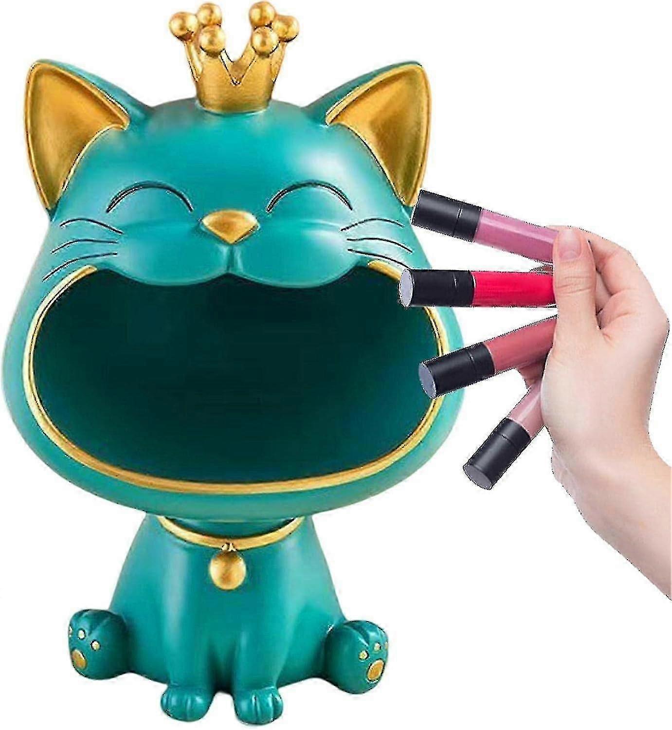 صندوق تخزين شخصيات القط ، زخرفة طاولة تمثال تمثال Lucky Cat ، صندوق تخزين تمثال مصغر ديكورات مكتب غرفة المعيشة الحديثة