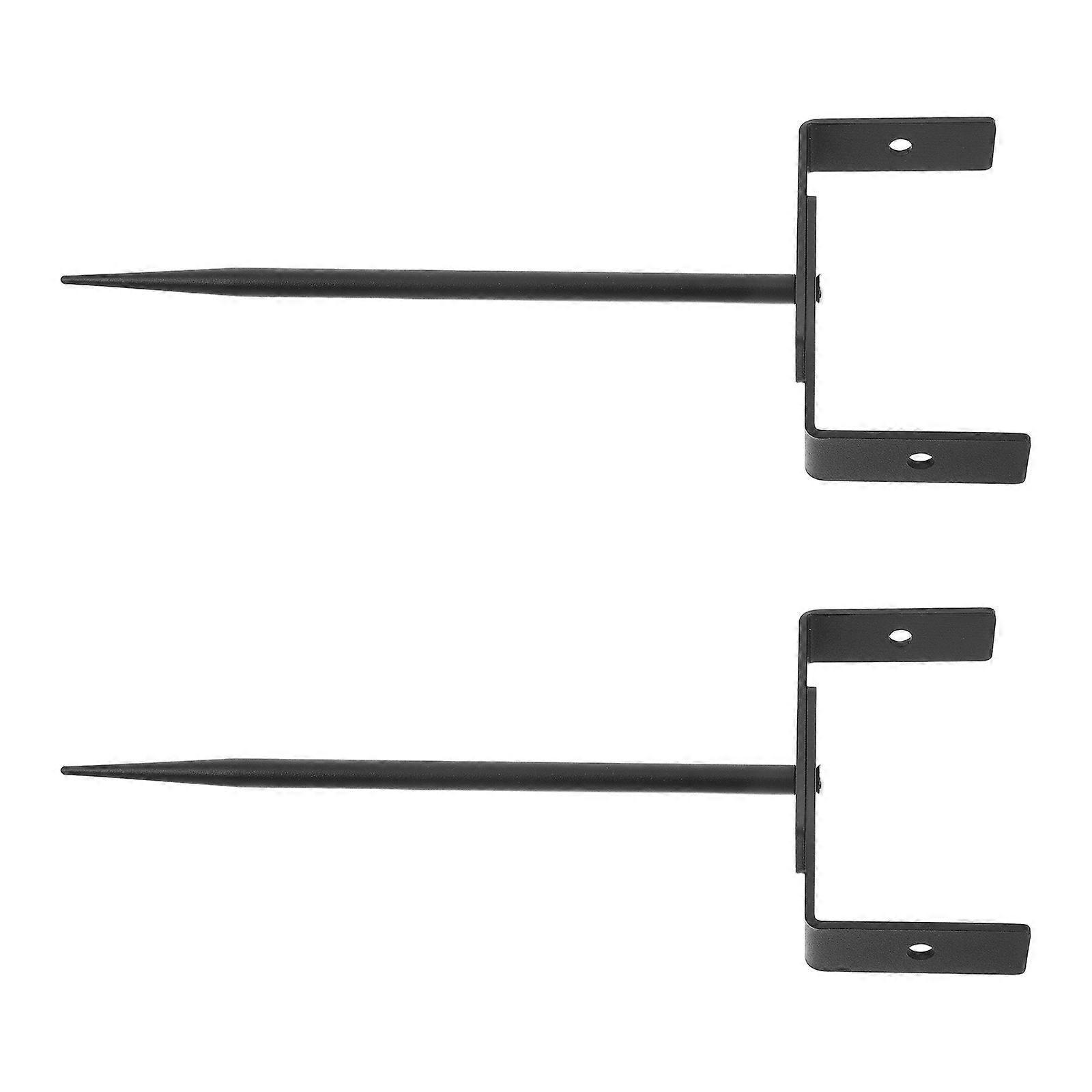 Rain Gutter Bracket 2Pcs Adjustable Weather Resistant Holder for Building Exterior Black Metal Support