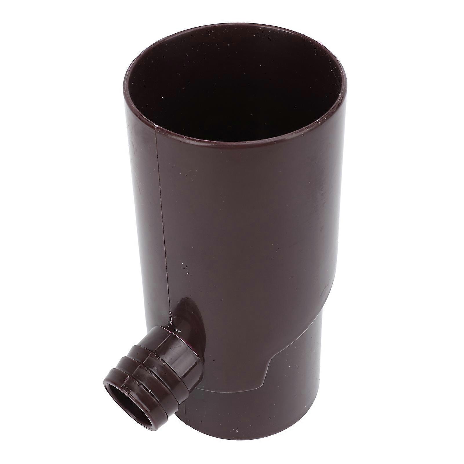 Rainwater Diverter 8cm Round Downspout Plastic Brown 325g