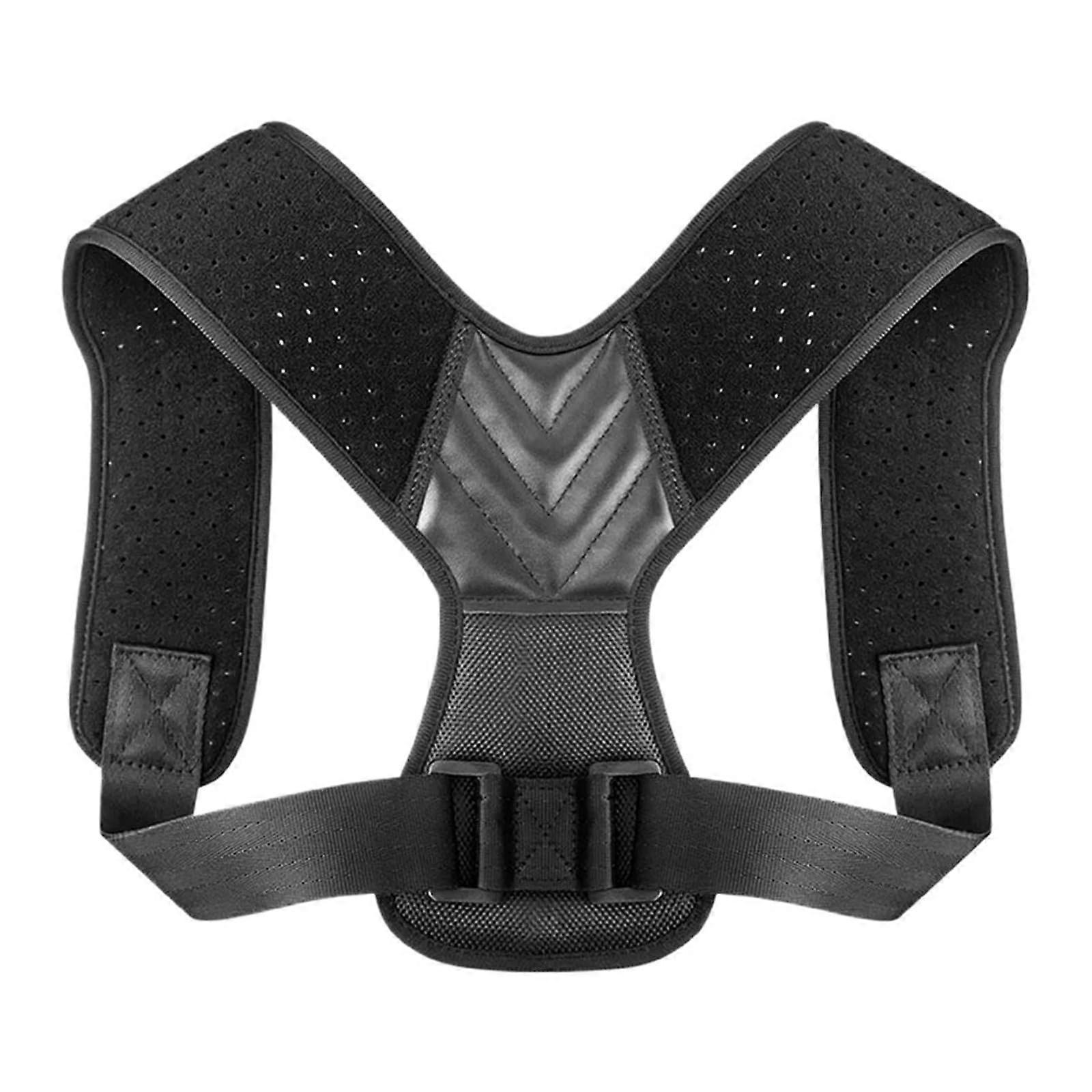Adjustable Back Shoulder Posture Belt Unisex Size M Black For Clavicle And Spine Support