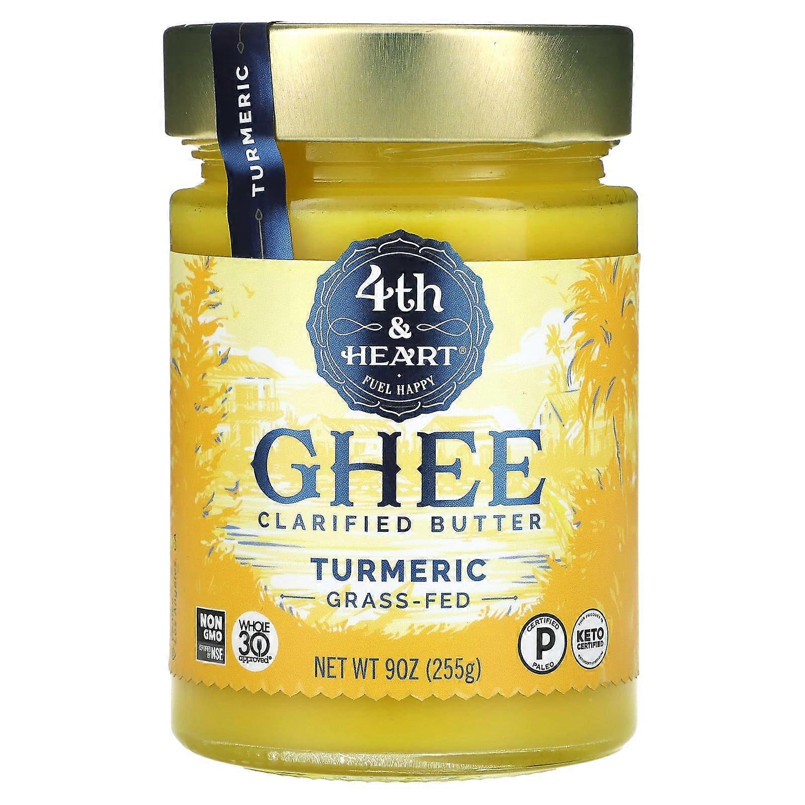 Ghee Clarified Butter, Grass-Fed, Turmeric, 9 oz (255 g)