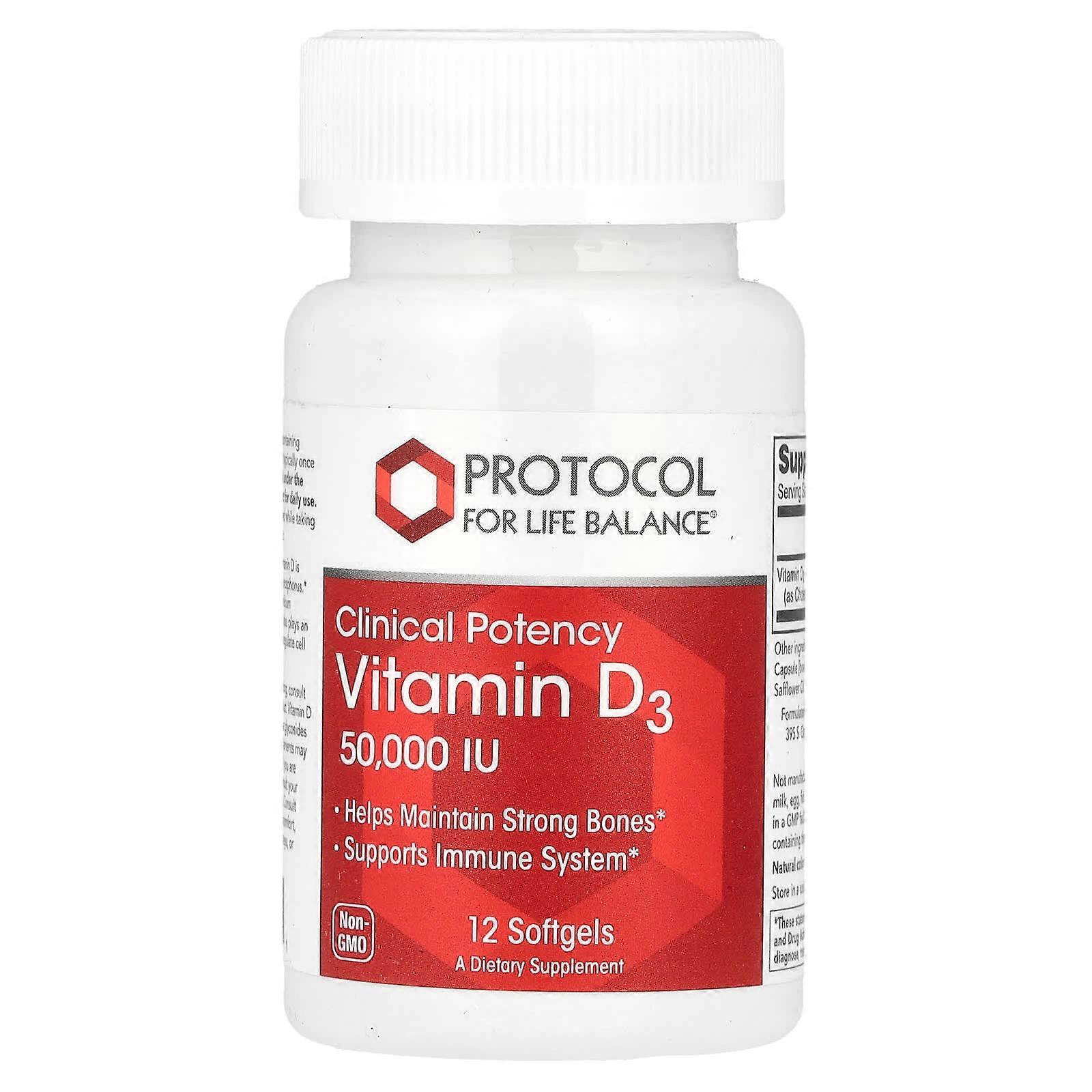 Vitamin D3, Clinical Potency, 50,000 IU, 12 Softgels